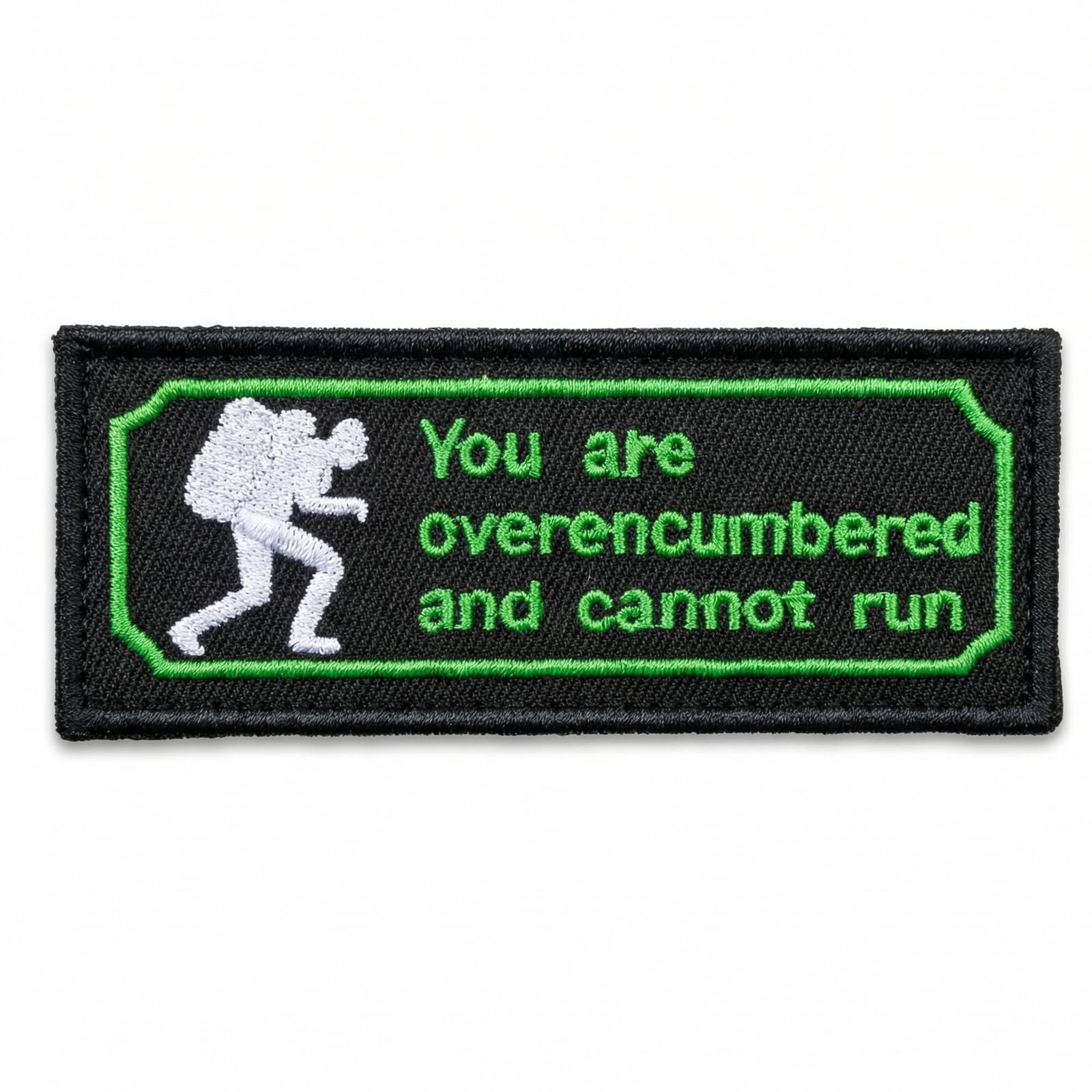 Muiltvoe Overencumbered Morale Patch, Funny Embroidered Tactical Badge, Hook and Loop/Iron on Applique for Clothing, Bags, Helmets and Outdoor Gear