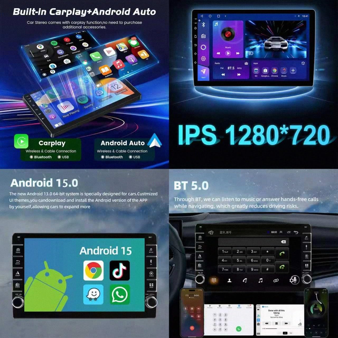HiFi Radio para Toyota Prius XW30 2009-2015 9 Pulgadas Android 15 WiFi Player con Ahd Controles en El Volante para, 4 Core 2G+64G