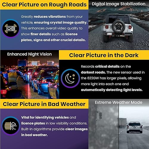 Miniatura 4 de Nextbase 622GW Cámara de tablero delantera y trasera True 4K 30fps Grabación automática de ultra alta definición en cámara de coche - Wi-Fi GPS