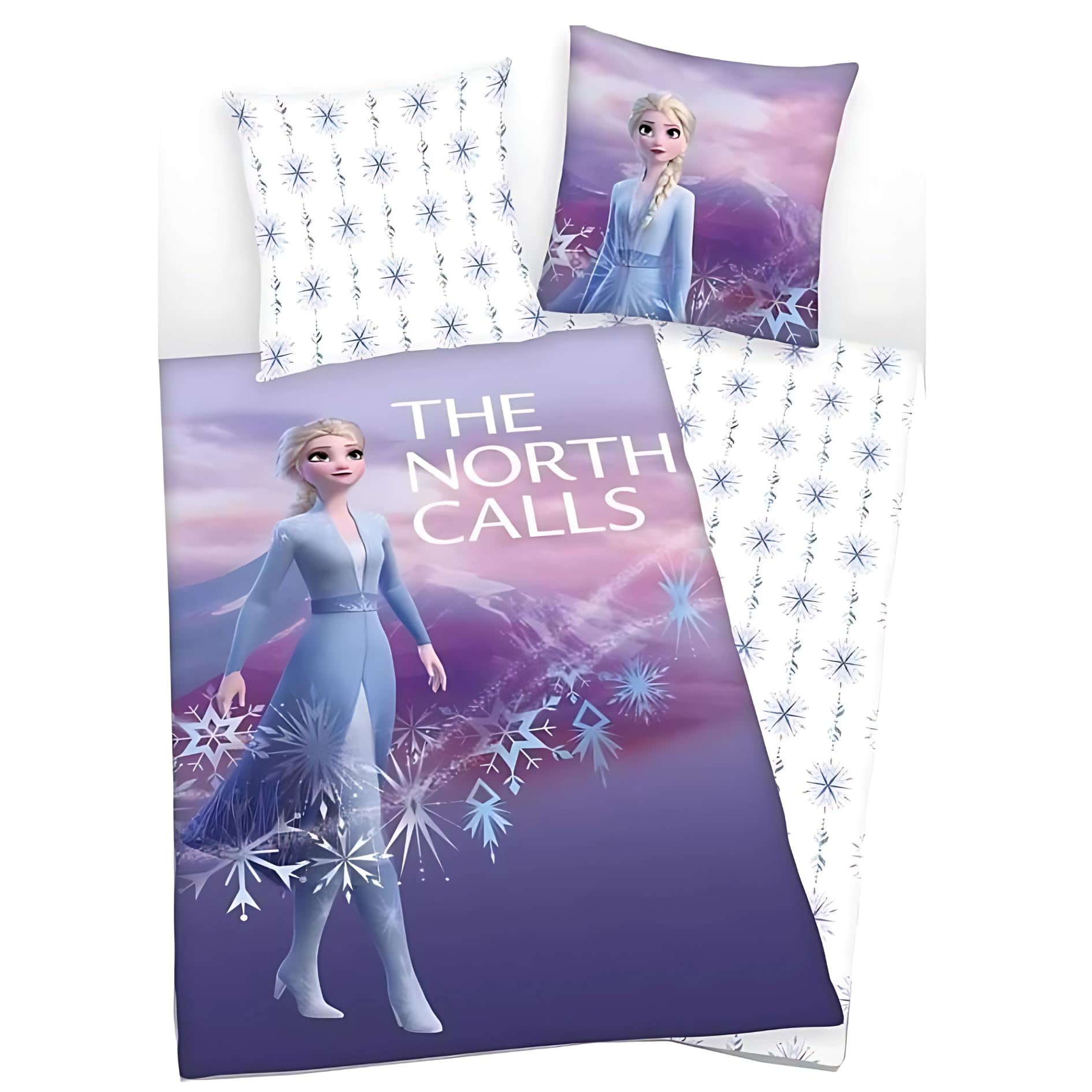 arlis Parure de Couette Frozen Disney - 1 Housse de Couette 140x200 + 1 taie 63x63cm (Parure de lit Frozen - F)