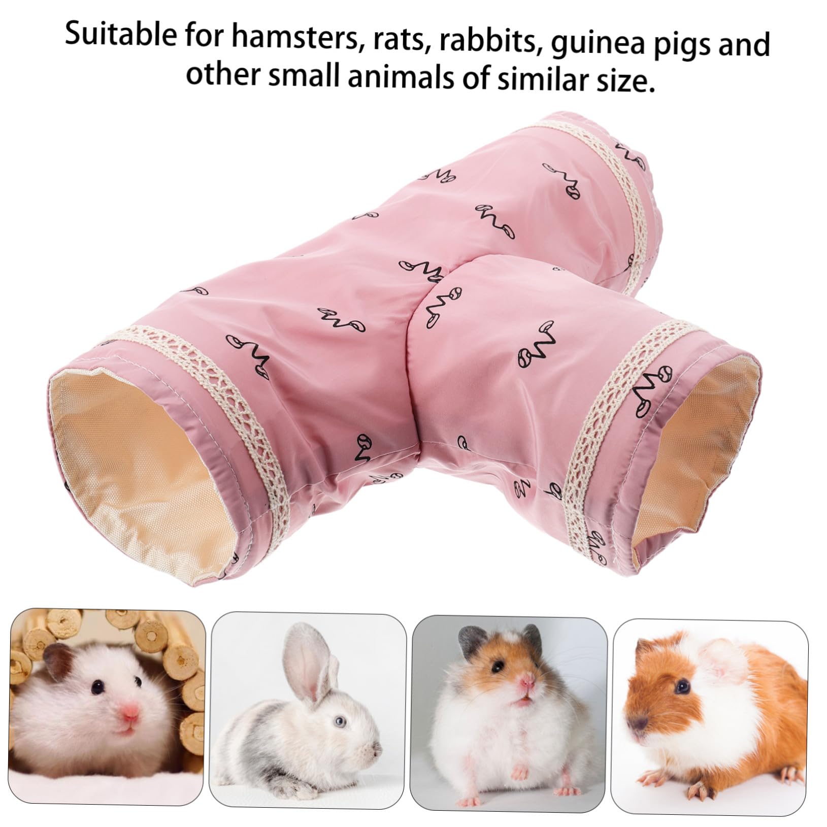 VICASKY Tunnel de Jeu pour Hamsters et Cobayes Jouet d'Exploration 3 Voies Interconnectées pour Réduire L'Ennui Favoriser L'Activité Physique et Offrir Un Abri Sécurisé