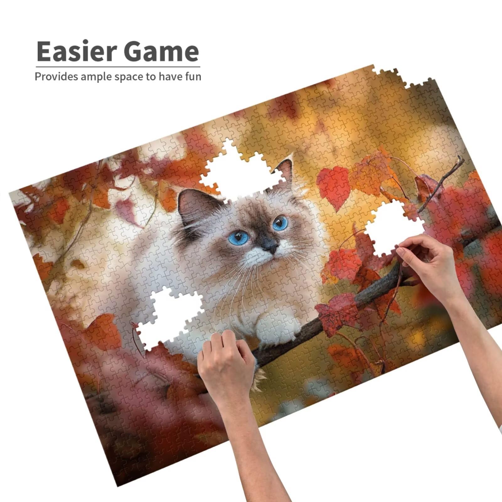 Puzzle z kotem, 6000 elementów, pułapki, puzzle dla dorosłych, z pudełkiem na prezent, duże drewniane puzzle dla dorosłych, gra zręcznościowa dla całej rodziny, prezenty dla kobiet, 105 x 180 cm