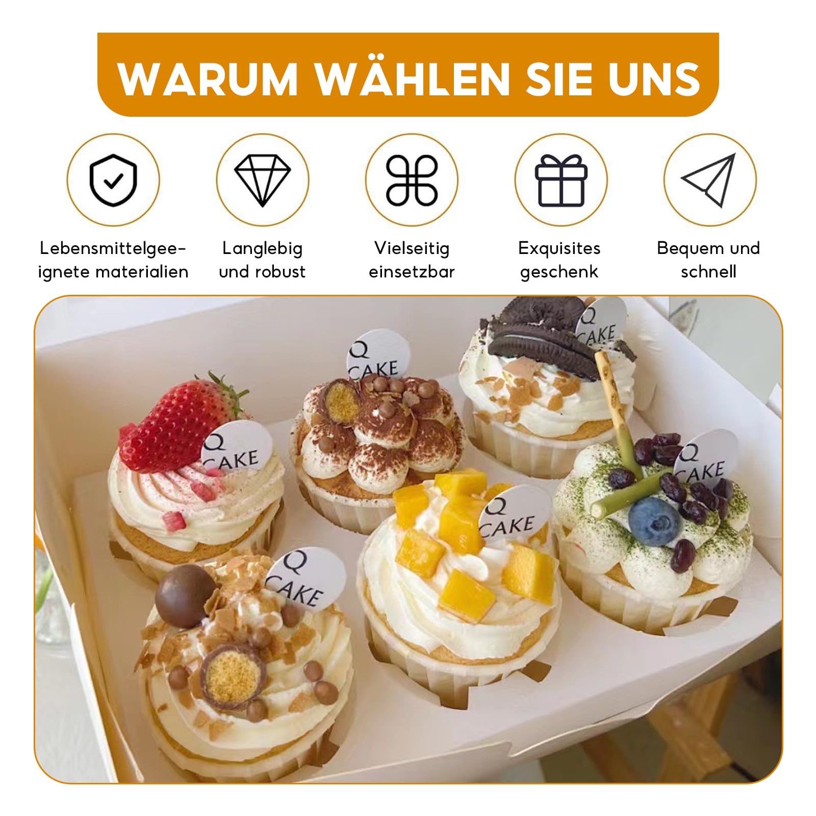 Scatola per cupcake, 15 pezzi, in cartone con finestra, per cupcake