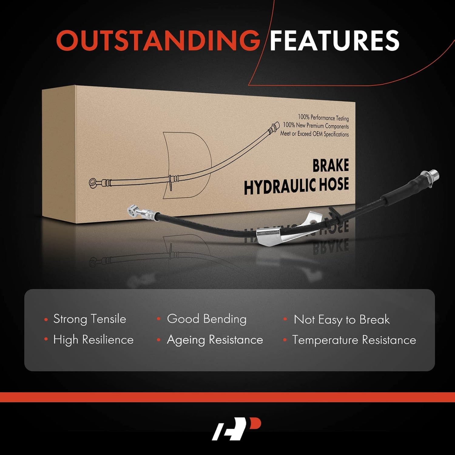 A-Premium Front Passenger Brake Hydraulic Hose Compatible with Chevy and GMC Models - Captiva Sport 2014-2015, Equinox 2017, Terrain 2017 - Replace# 20925203