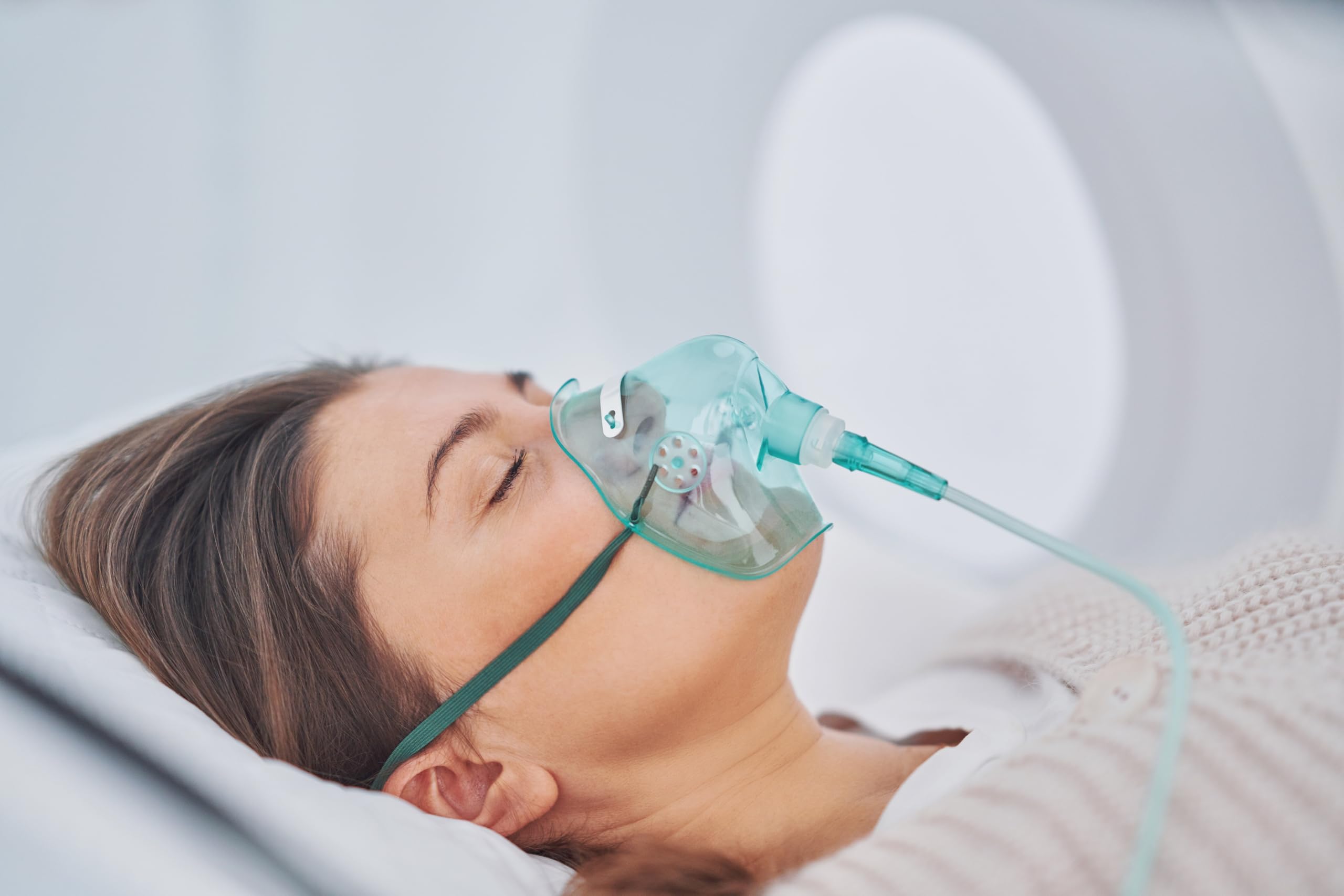 Tiga-Med Maschere di ossigeno per adulti, 5 pezzi, senza DEHP, verde, con tubo di ossigeno da 210 cm, maschera O2