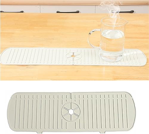 GELAIMAR Protector de salpicaduras de silicona para fregadero, tapete mejorado para grifo, protector contra salpicaduras detrás del grifo,