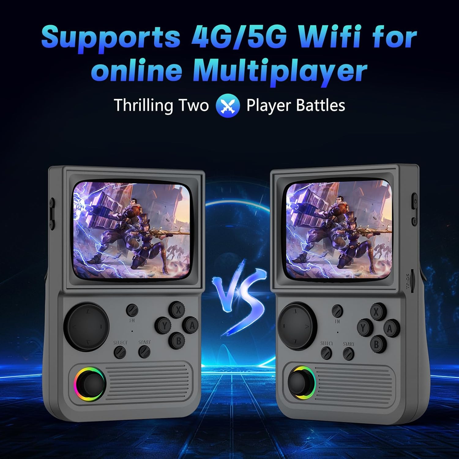 R36T Retro Handheld Game Console, Portable Retro Gaming Console with 3.5” CRT-Inspired Screen, 3500mAh Arcade Classics, Supports Multiple Emulators, WiFi Network Battling, 64GB (Gray) - Image 3