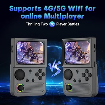 Retro Handheld Game Console, Portable Retro Gaming Console with 3.5 CRT-Inspired Screen, 3500mAh Arcade Classics, WiFi Network Battling, 64GB (Gray)