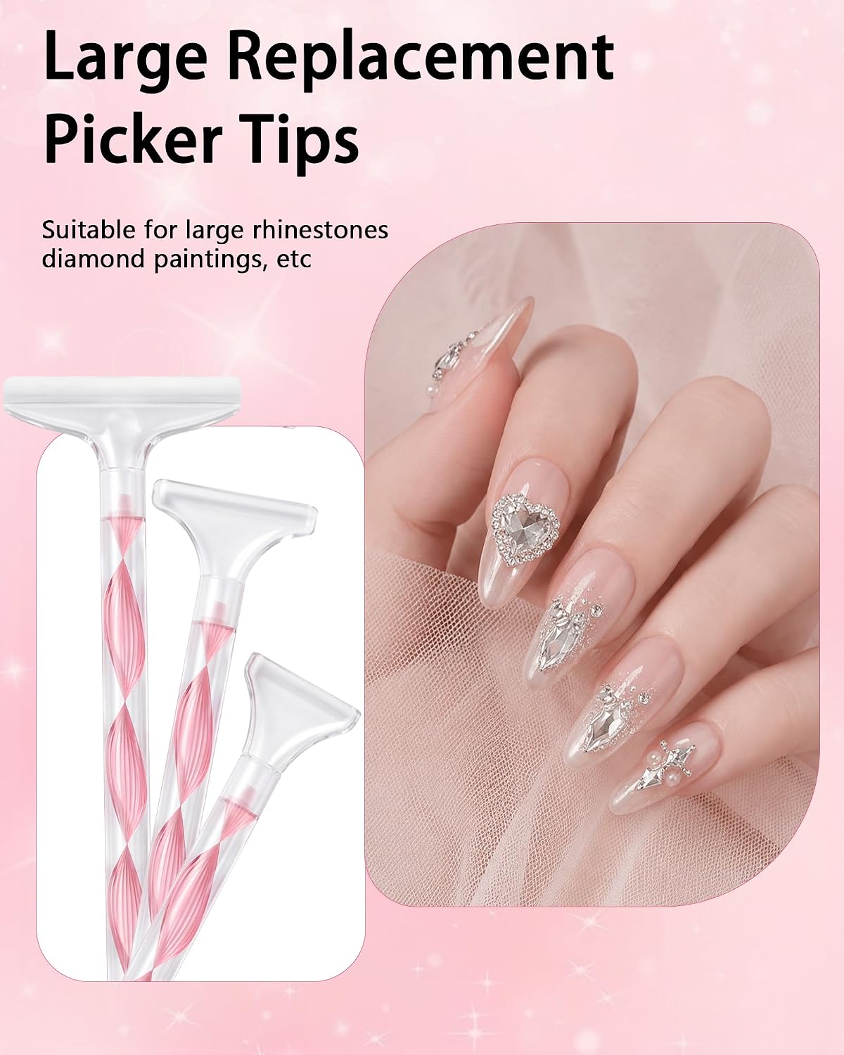 Rhinestone Picker Tool Kit, 2 Dual-Ended Rhinestone Applicator Dotting Pens