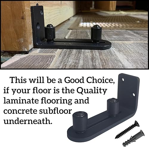 Miniatura 7 de Guía de rodillos de piso para puerta de granero mejorada, paquete de 2  Puerta corredera de granero para puerta de granero, accesorios ajustables