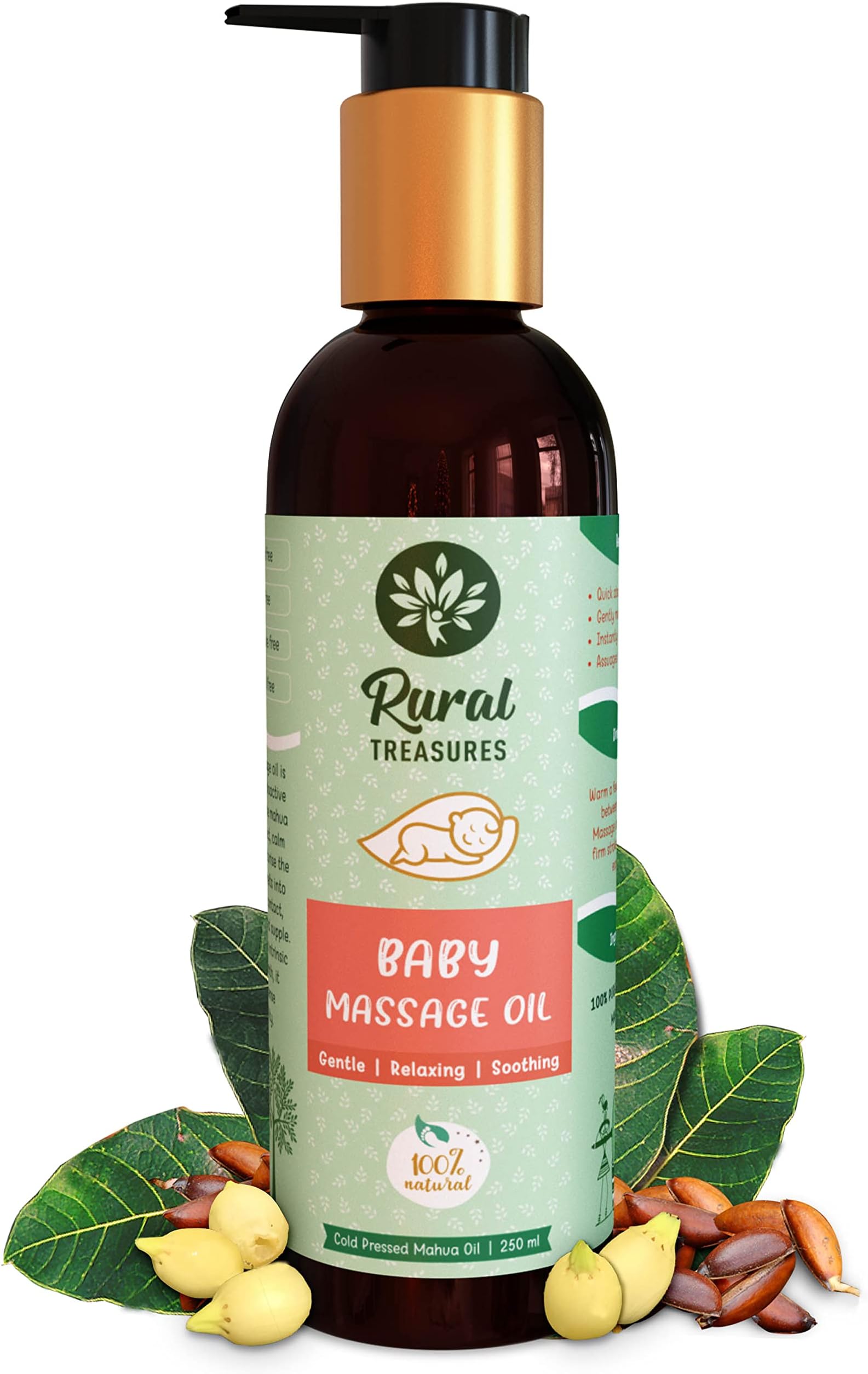 Mahua Seed Oil for Massage and Pain Relief | Baby Massage Oil | Stimulates Hair Growth, Calms Skin Irritations | Gentle Moisturiser 250 ml