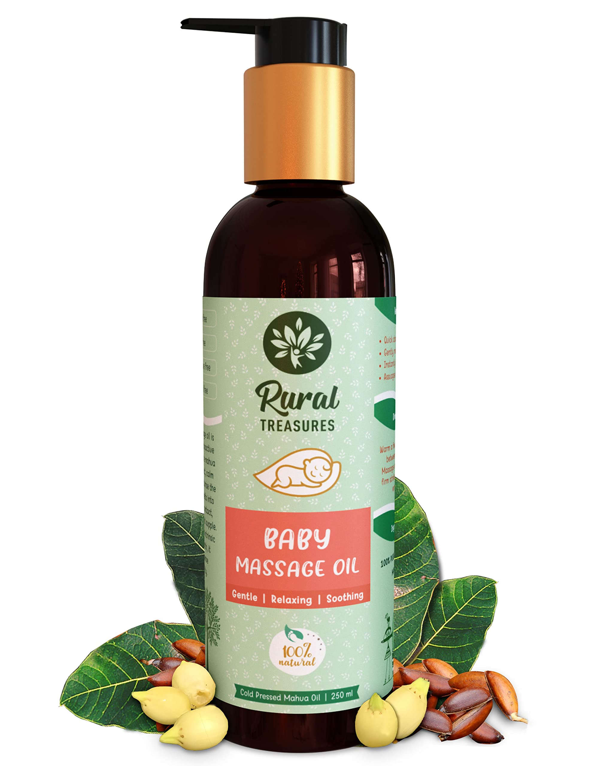 Mahua Seed Oil for Massage and Pain Relief | Baby Massage Oil | Stimulates Hair Growth, Calms Skin Irritations | Gentle Moisturiser 250 ml