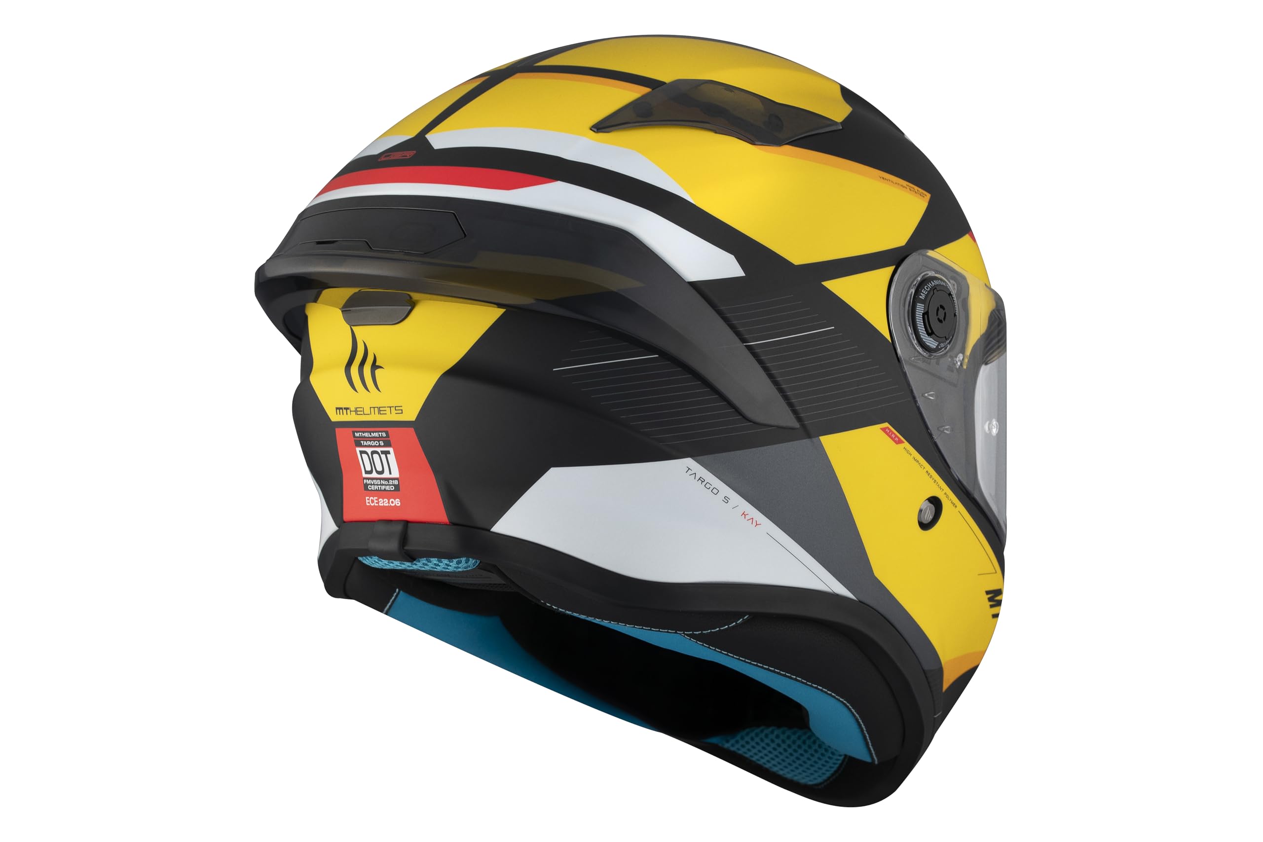 MT HELMETS Targo S – Casco Moto Integral con Visor Solar Full Vision, Pantalla Compatible con Pinlock, Interior Lavable y Cierre Micrométrico | Calota HIRP | Homologado ECE 22.06 & DOT