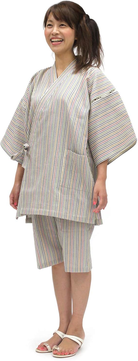 Amazon 阿波しじら織 甚平 女性用 レディース Ngo 柄 W12 W12 S M Lサイズ 日本製 長尾織布 甚平 通販