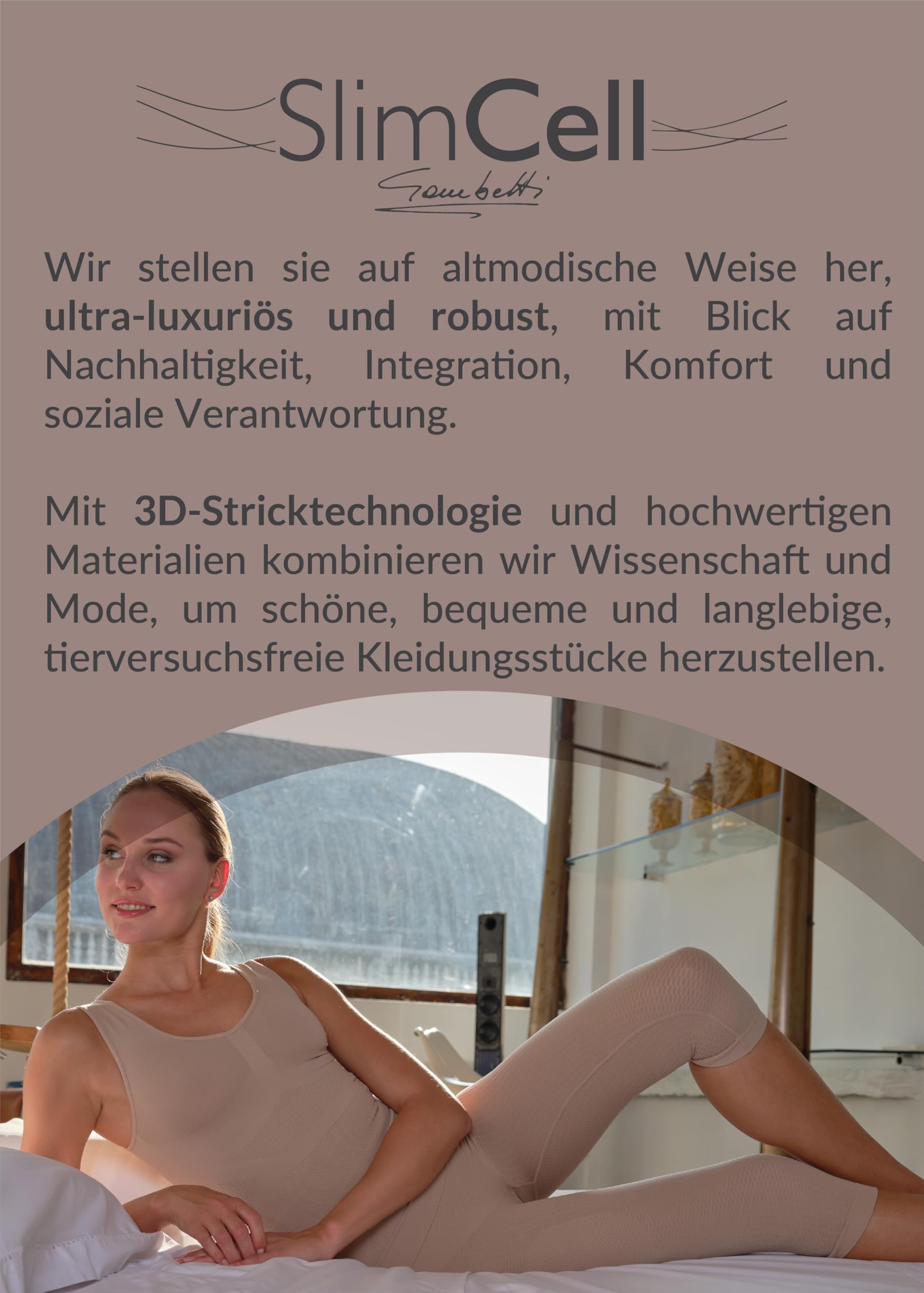 SlimCell Anti Cellulite Leggings Damen – High Waist Shapewear, Kompressionsleggings Damen Lipödem, Body Shaper Sporthose, Formende Unterwäsche – Made in Italy
