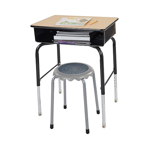 Vista 33 de ECR4Kids Daisy - Juego de taburetes apilables, asientos flexibles, espuma de mar, 8 piezas