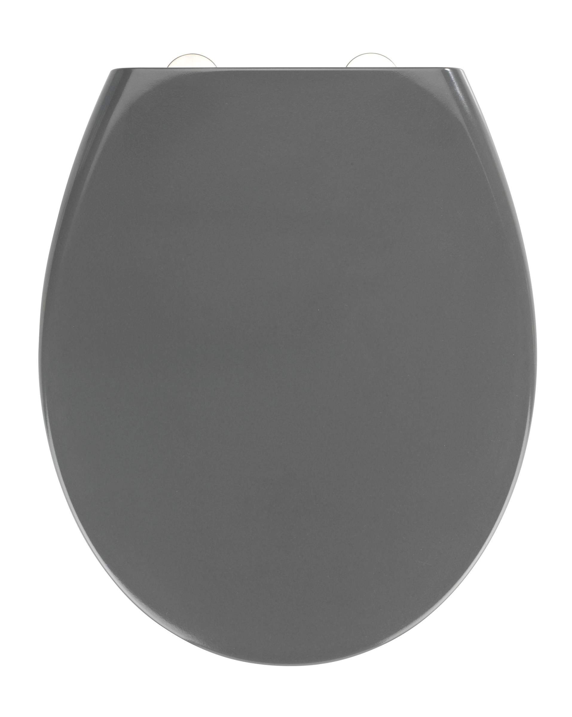 WENKO Deska sedesowa premium Samos Grey Easy Softclose, duroplast, 37,5 x 44,5 x 10 cm