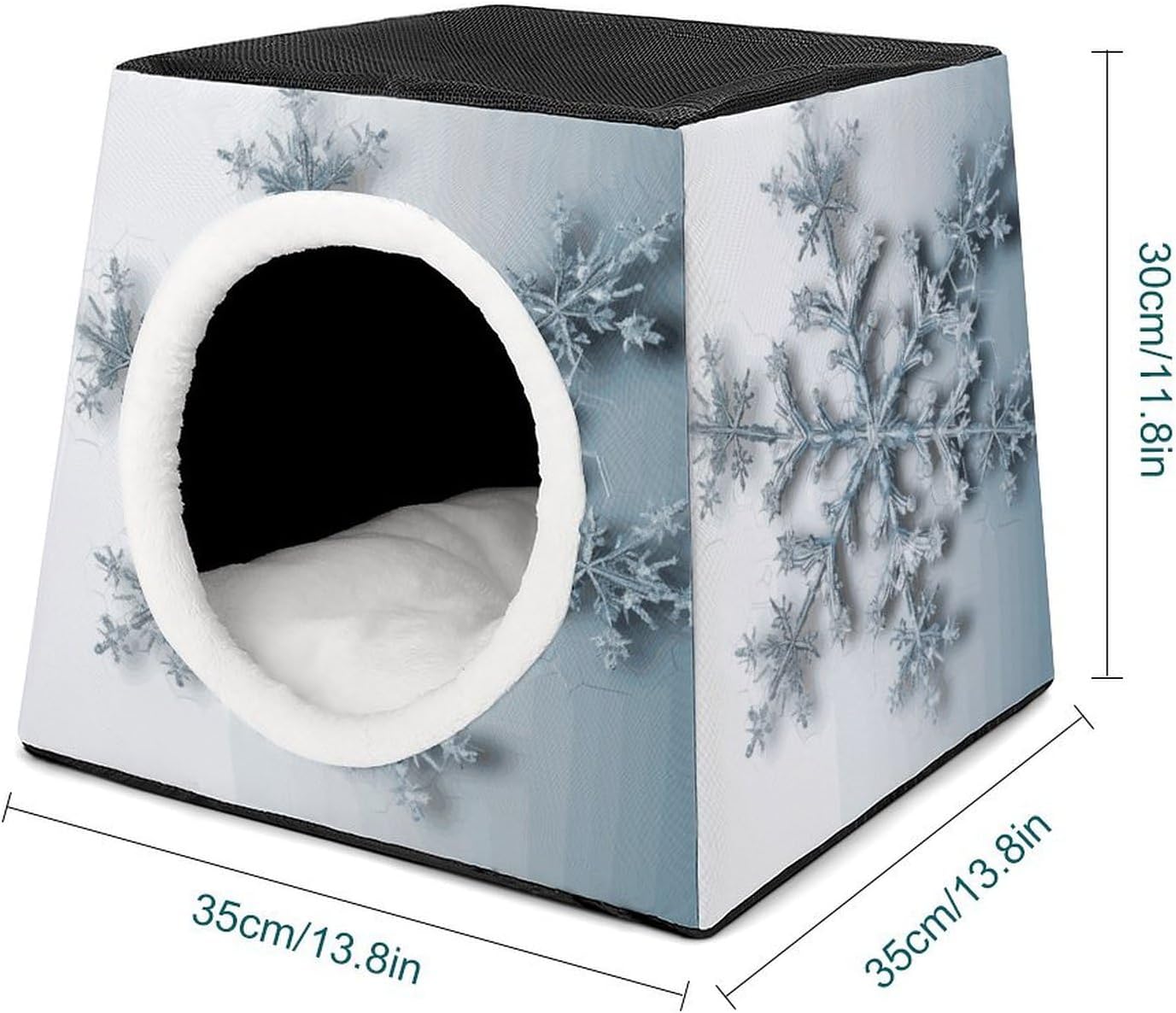 Pet Sleeping Nest Bed, Transparent Snowflake Printed Dog House Cat Nest, Winter Pet House are Suitable for Most Cats, Dogs, and Other Small Pets