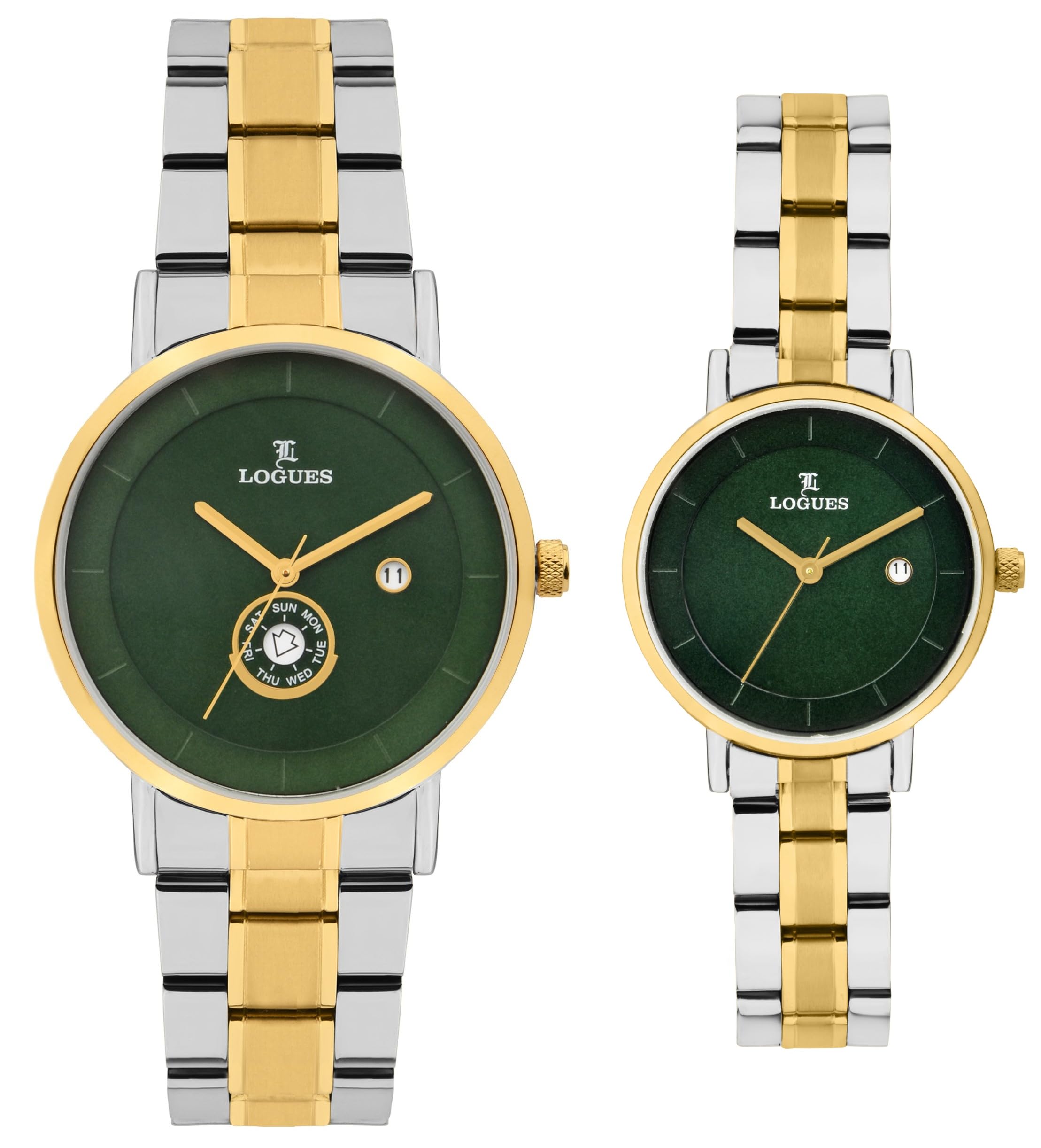 L LOGUES Analog Green Dial Pair Watch P 3528 BMD-10 | Couple Watch Set of 2 | 3 ATM Water Resistant (B0D8TGHWP6) Amazon Price History, Amazon Price Tracker