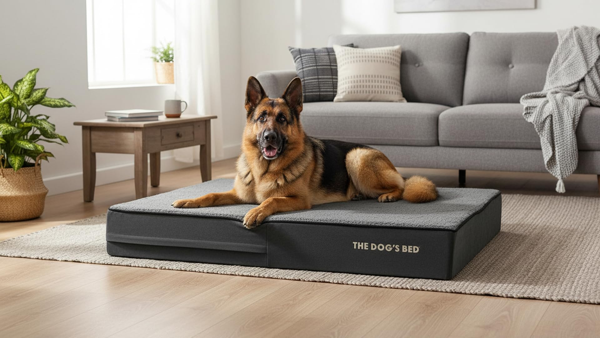 The Dog’s Bed Orthopaedic Memory Foam Dog Bed for XL Dogs, Waterproof Washable Cover, Anti-Slip Base, Calming Surface – CertiPUR-Certified Foam, Grey Plush, 15cm Thick — view 6