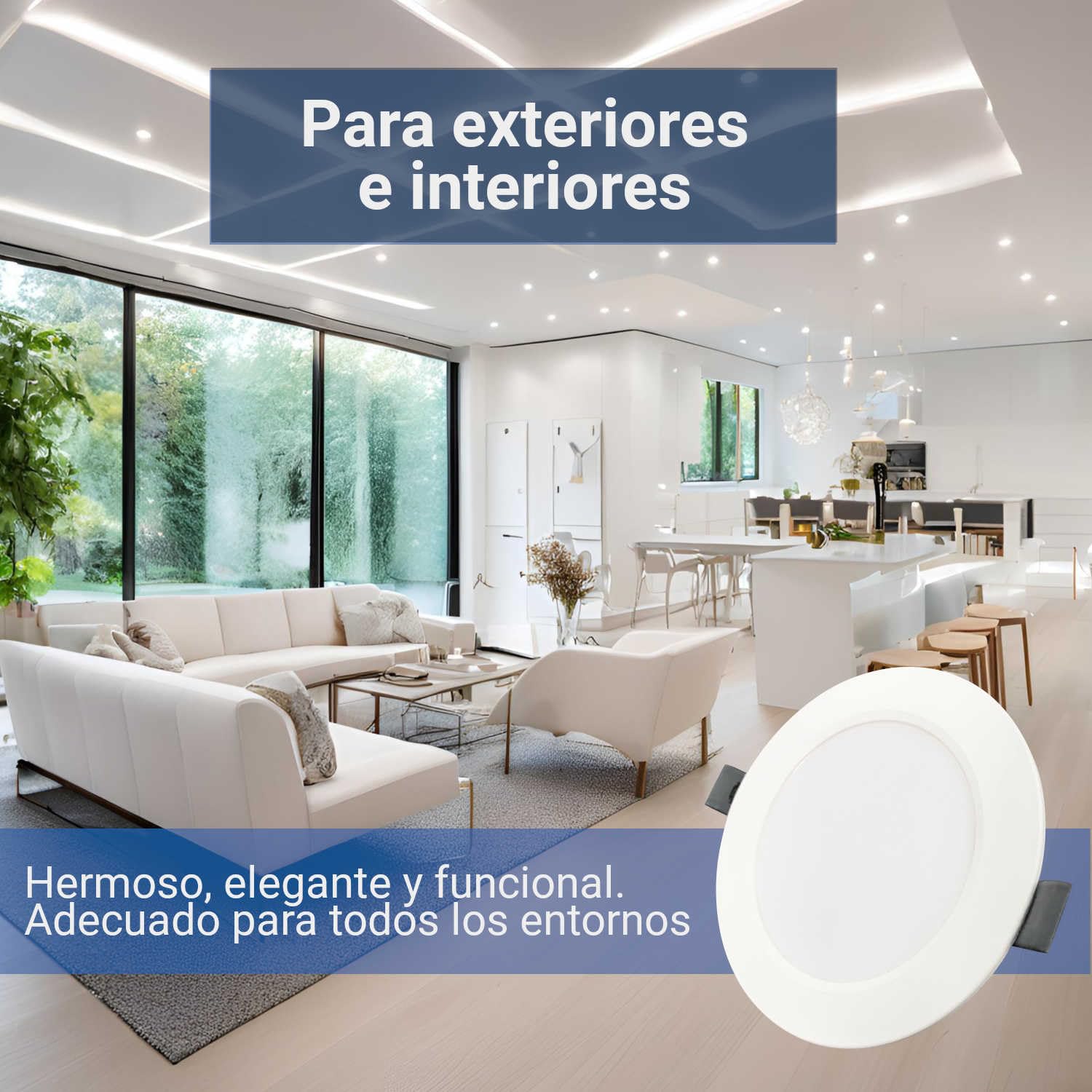 Sigmaled lighting – Pack 6 Focos LED Empotrables 18W 1850 lm, 3 Temperaturas 3000K 4000K 6000K, IP44 Baño, Ultrafinos, Corte Ø187–210 mm, 220–240V, Techo Pladur, Interior y Exterior Cubierto