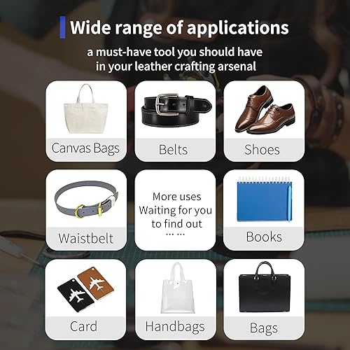 Miniatura 6 de Xool - Sacabocados para perforar cuero, ideal para crear agujeros en cinturones, correas, collares, zapatos y más