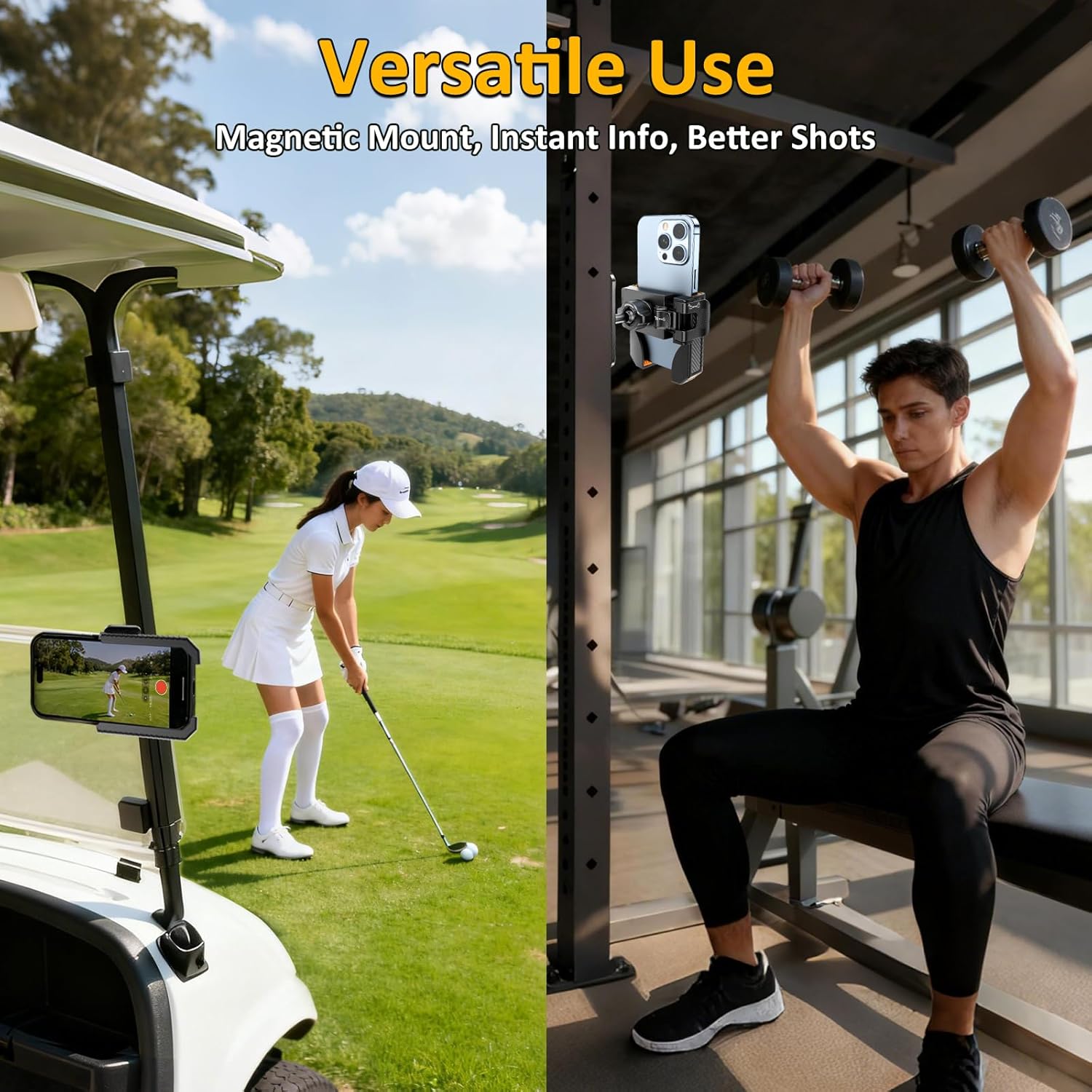 Falafa Magnetic Golf Cart Phone Holder, Golf Cart Universal Phone Holder Mount Compatible with EZGO/Club Car/Yamaha, Golf Cart Accessories for iPhone/Galaxy/Google Pixel All Smartphones - Image 5