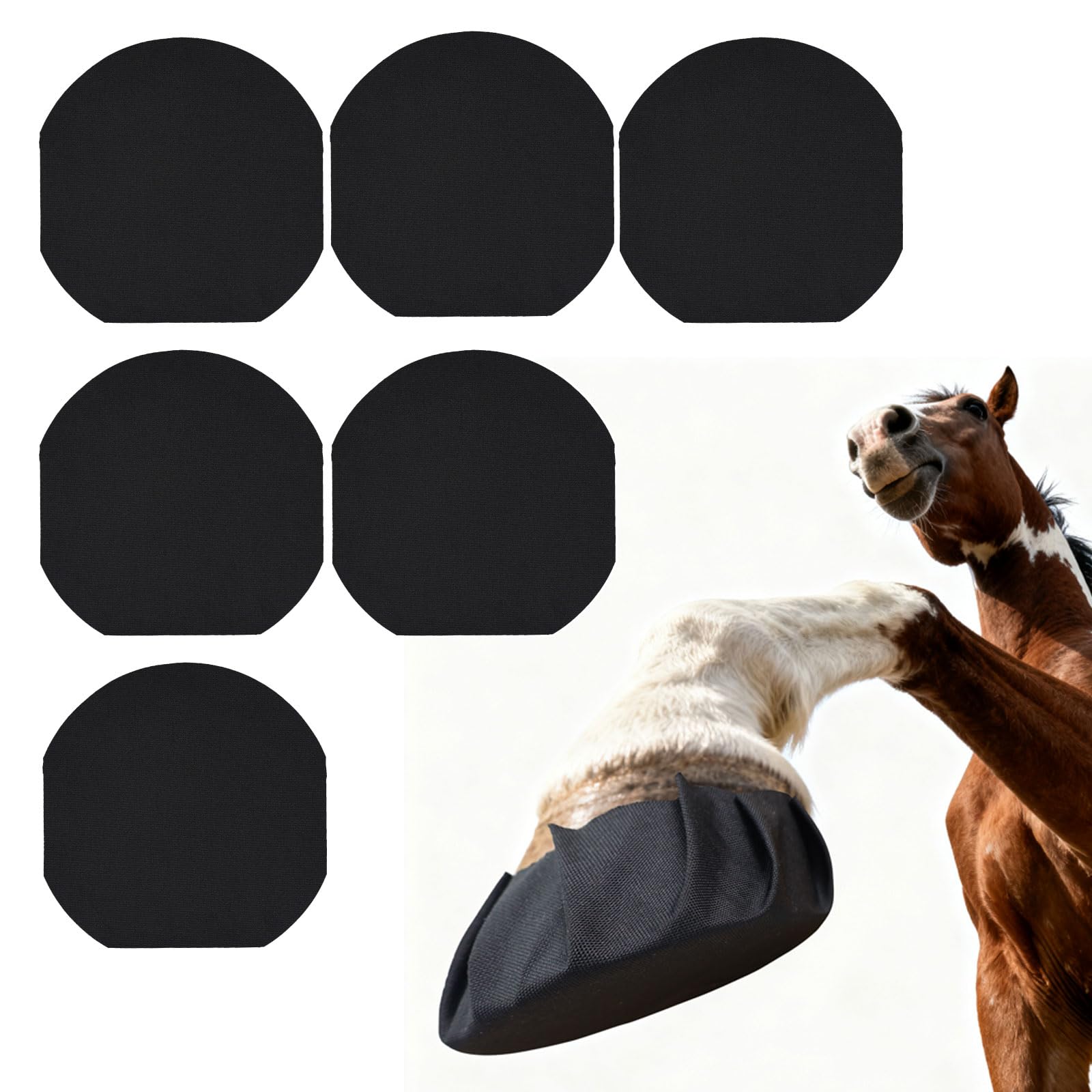 HTtoy 6pcs Hoof Bandage Tape, Strong Sticky Horse Hoof Wraps, Breathable Waterproof Magikessen Hoof Pads, Hoof Pad for Treating Hoof Wounds, Protection for Hoof Wounds