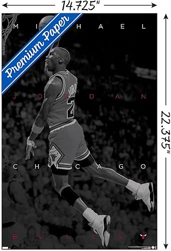 Miniatura 3 de Trends International Michael Jordan - Póster de pared en blanco y negro, 14.725 x 22.375 pulgadas, versión premium sin marco