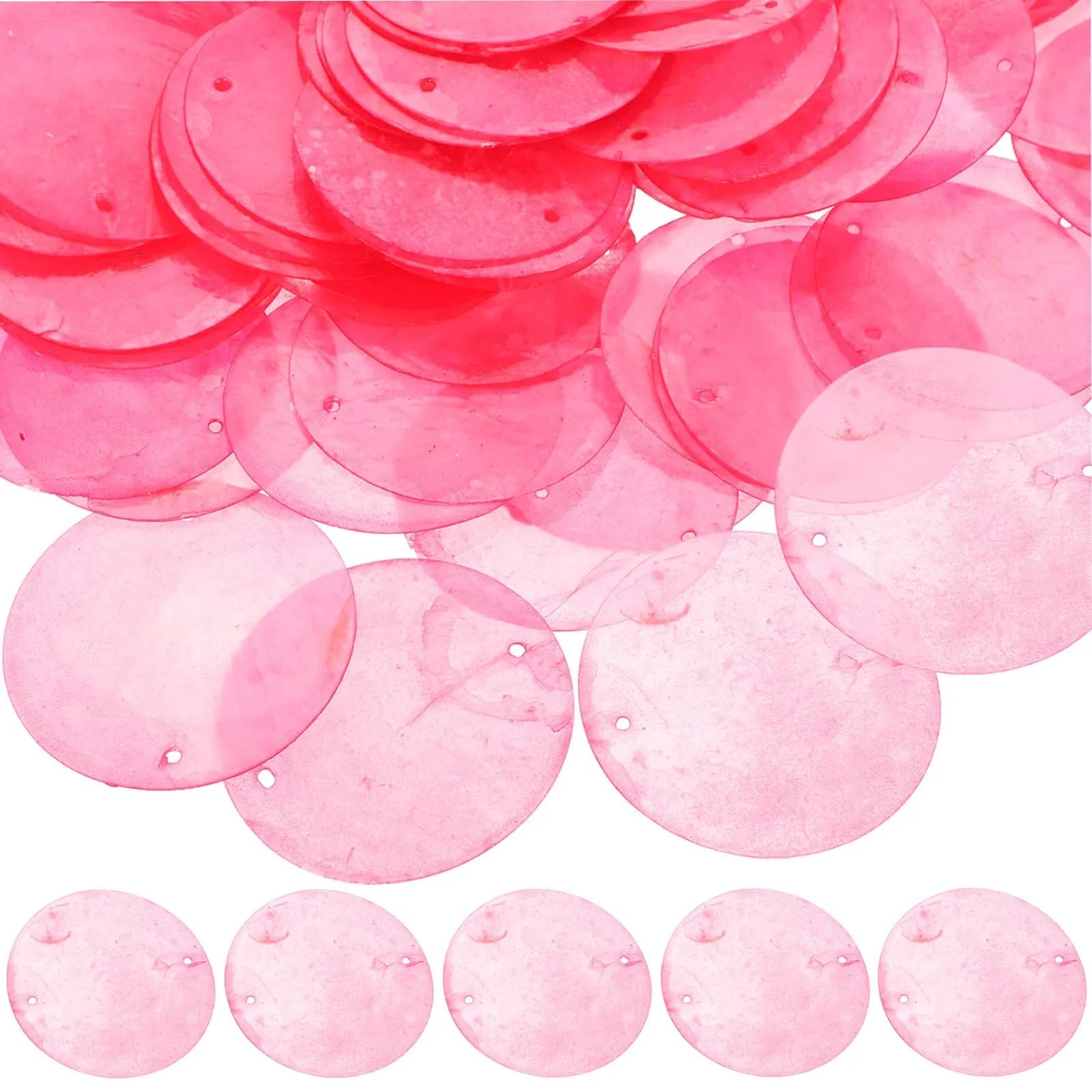 100Pcs Round Shells Pieces Polished Flat Slice Jewelry Pendant Wind Chime Dream Catcher Making Accessories