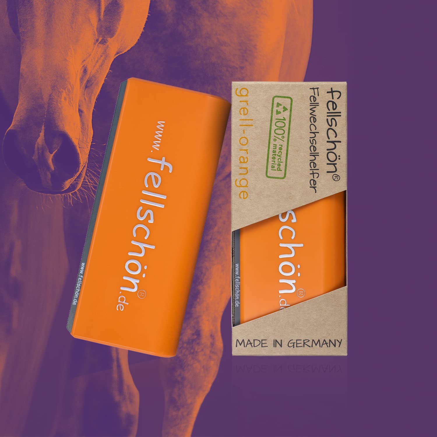 fellschön® Fellwechselhelfer grell-orange 100% Recyclingmaterial