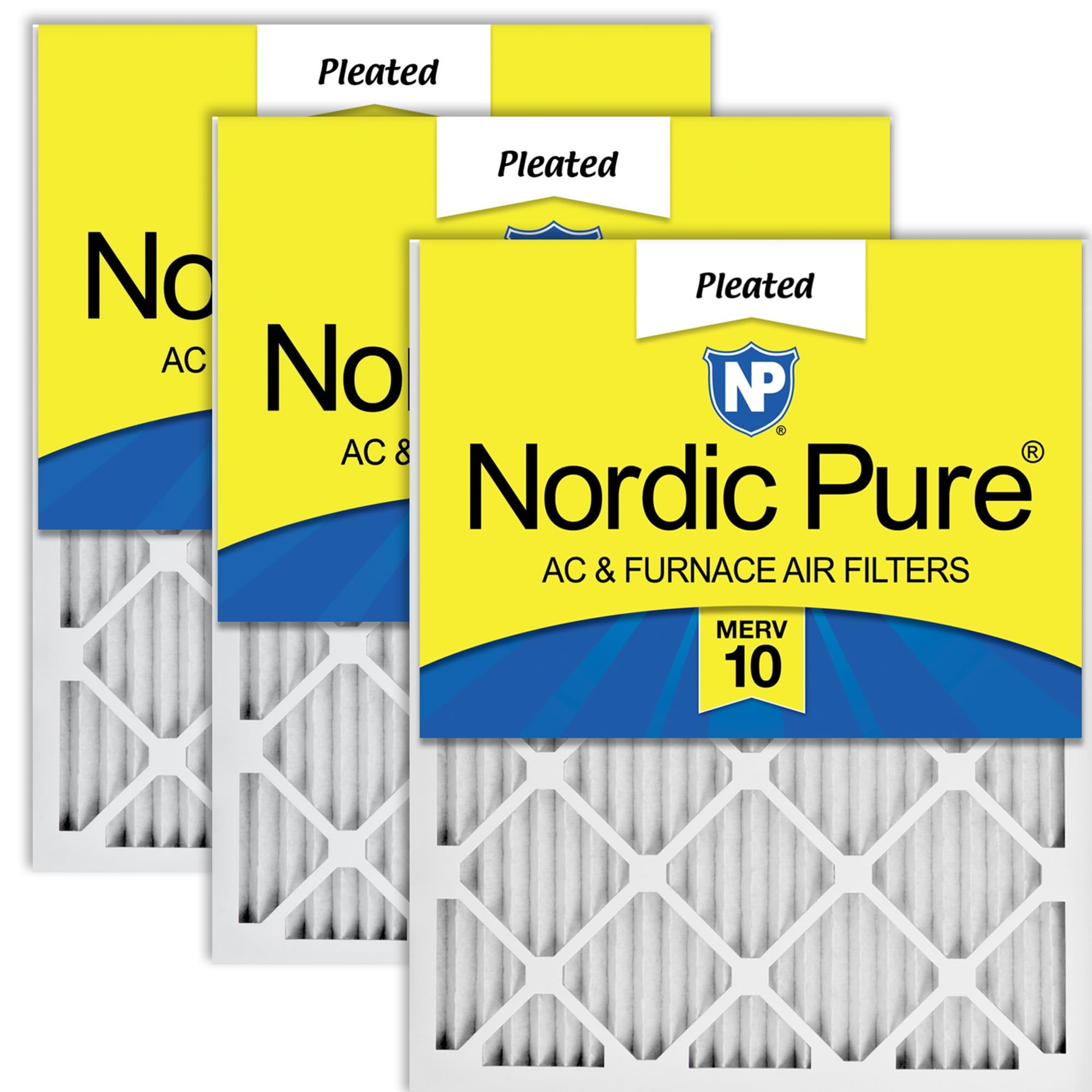 Nordic Pure 10x20x1 Pleated MERV 10 Air Filters 3 Pack