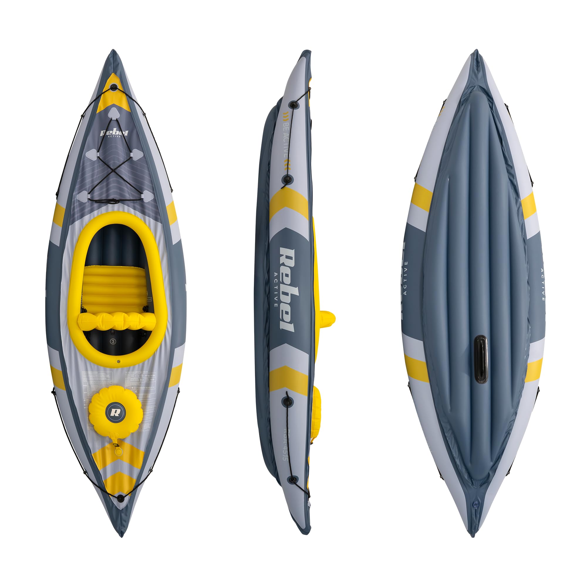 Rebel Electro Kayak Inflable 282x90 Paddle Bomba Asiento RBA-4515