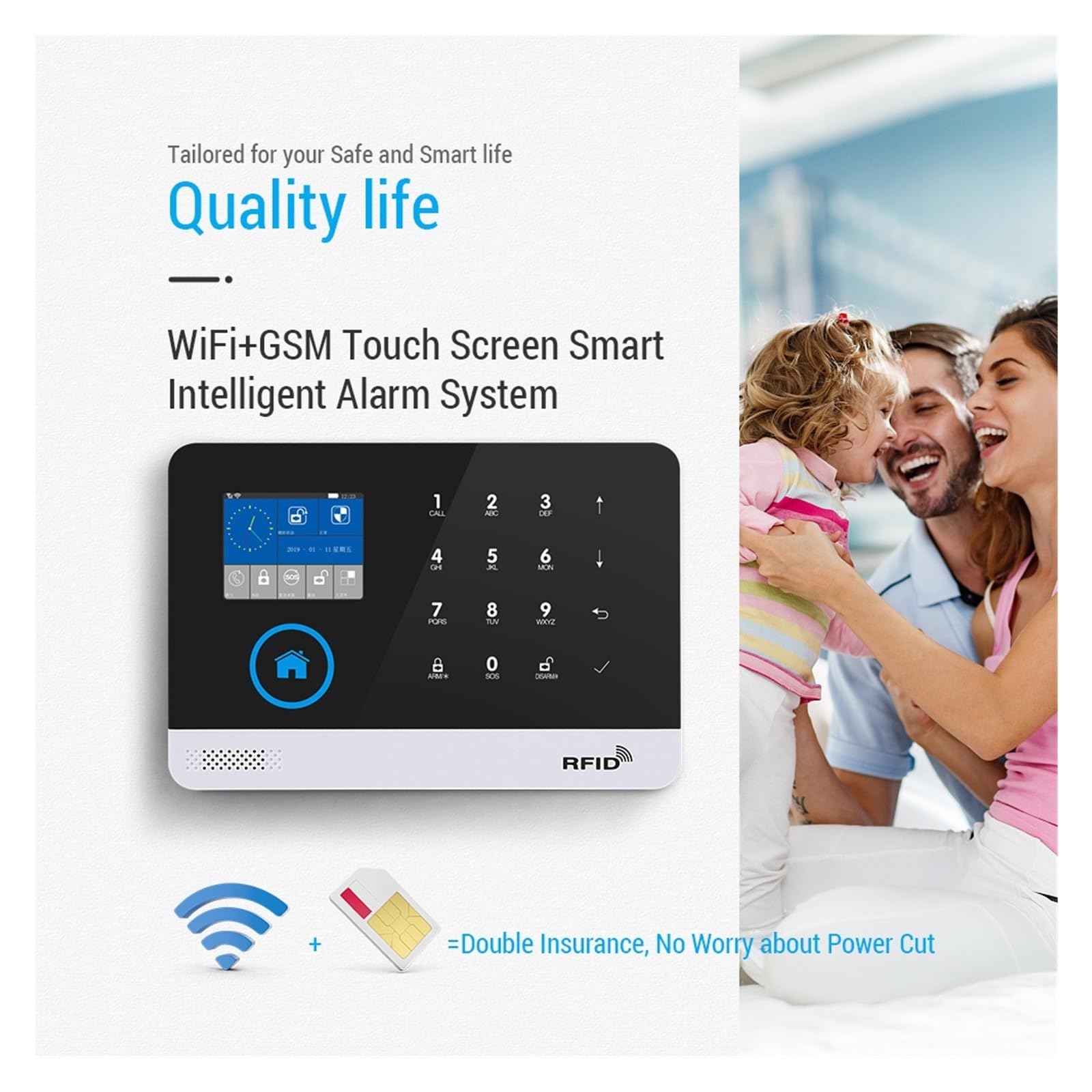 Domowe Systemy Bezpieczeństwa 4G GSM inteligentny system alarmowy Tuya kontrola aplikacji czujnik PIR bezprzewodowe inteligentne bezpieczeństwo w domu(4G-only panel)