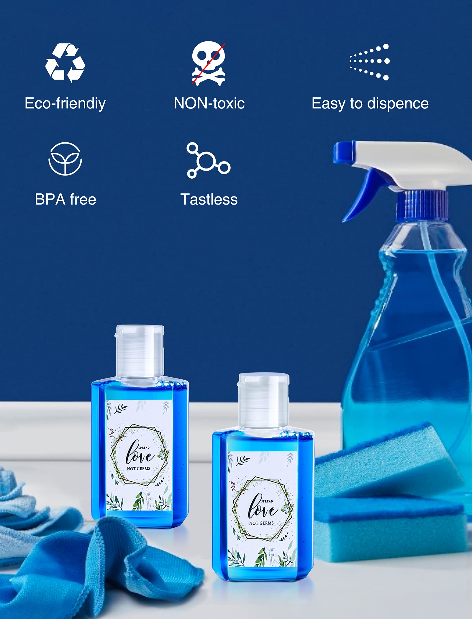 Buy Empty Hand Sanitizer Bottles,Clear Travel Size Bottles,80 Pack Plastic FlipTop Bottles