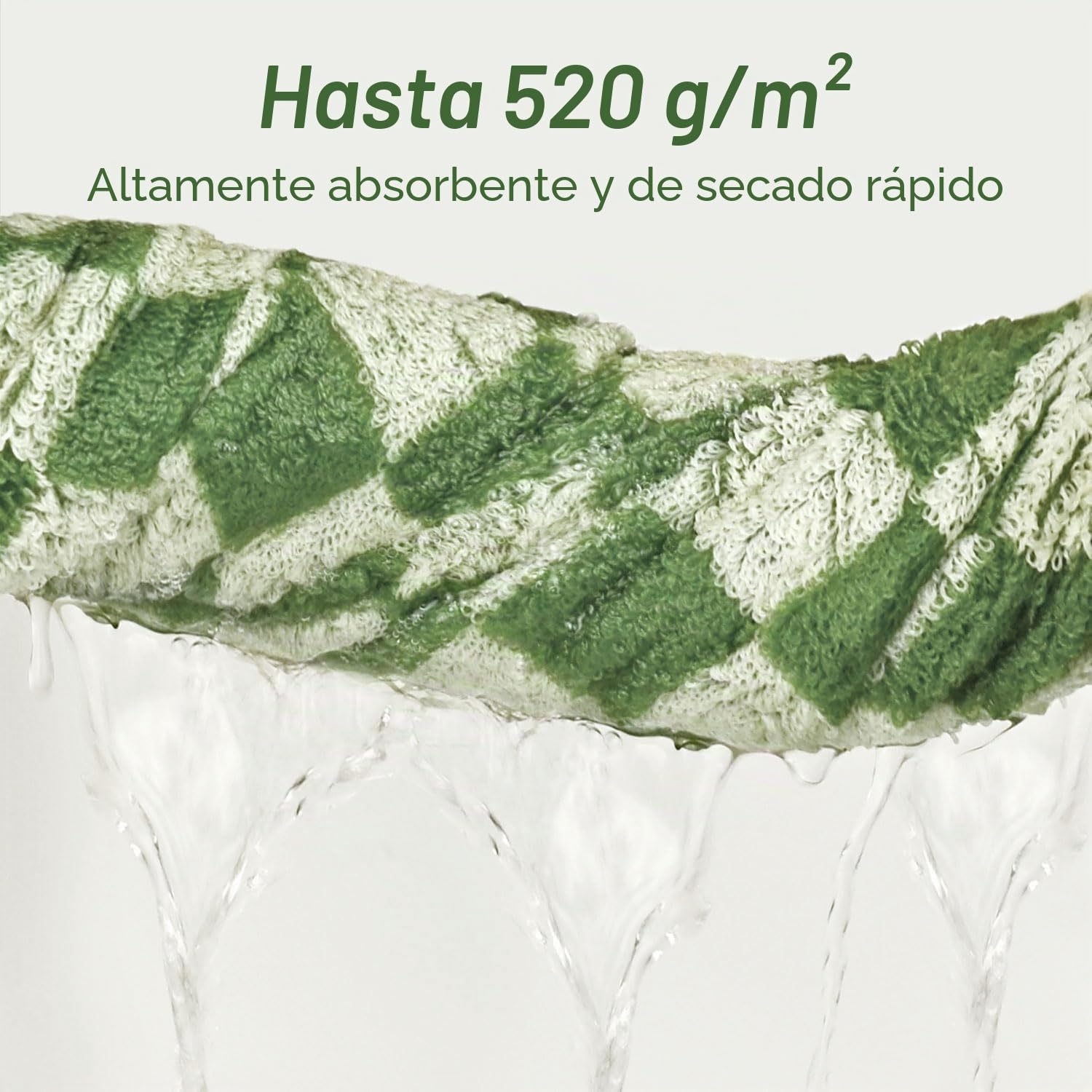 Jacquotha Juego de 2 Toallas de baño de algodón de Lujo, absorbentes, de Secado rápido, 520 g/m², decoración del hogar, Cuadros Verdes