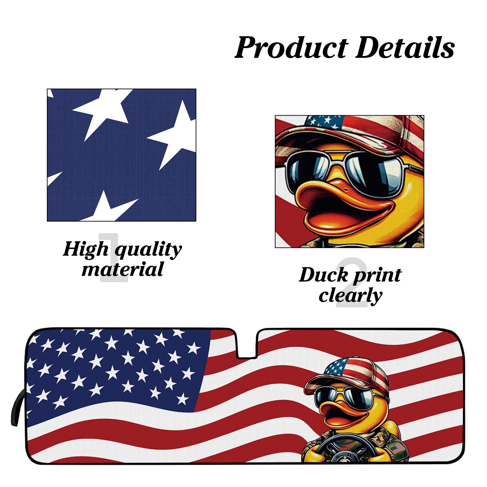 OYIXIO Para-brisa Duck Sun Shade, escudo térmico bonito, 131 cm x 41 cm, compatível com JK JKU TJ 2 portas e 4 portas (rosa