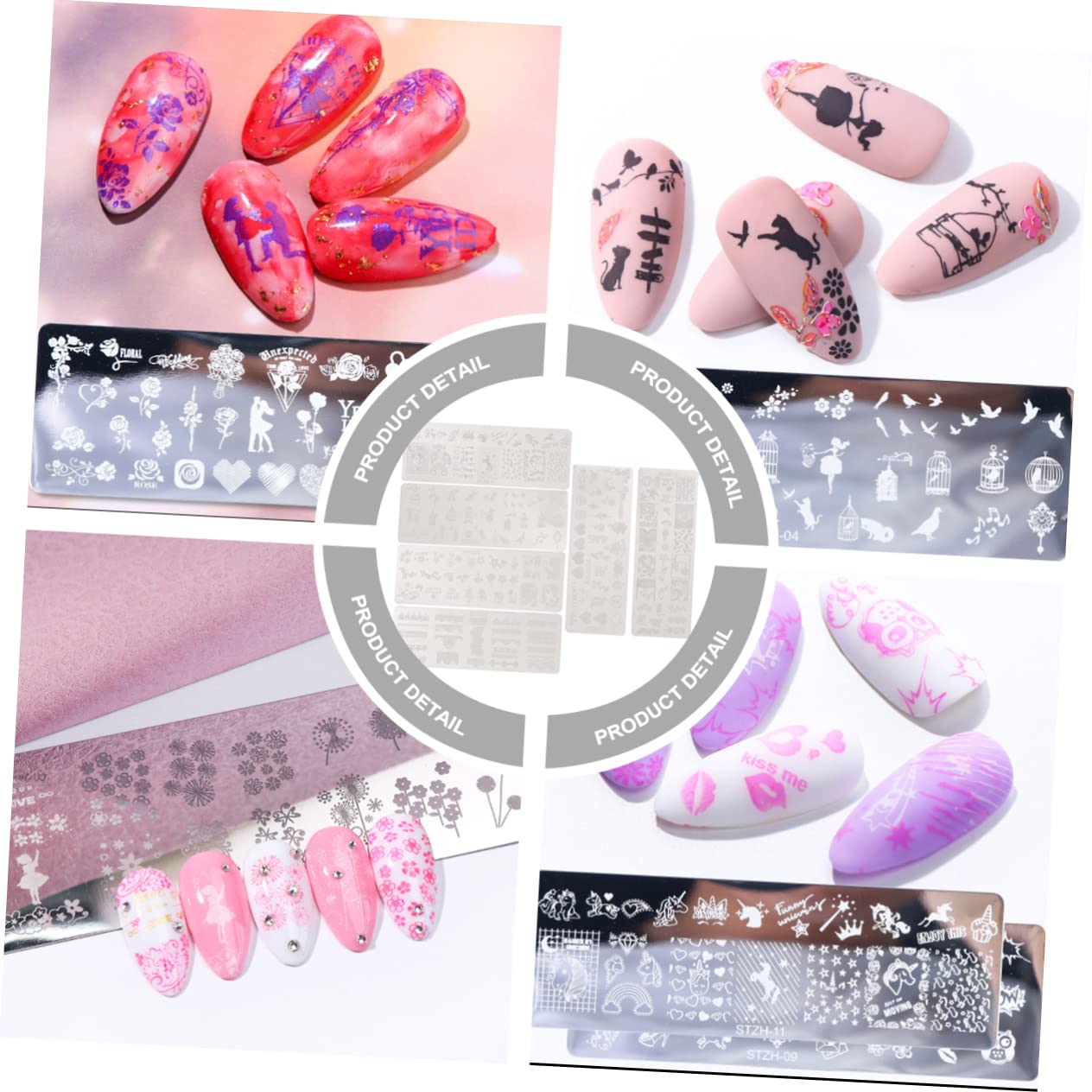 3 Set Piastre Per Nail Art Acciaio Vari Per Stamping Unghie Template Per Decorazioni Esclusive E Manicure Creativa 6 Pezzi * 3