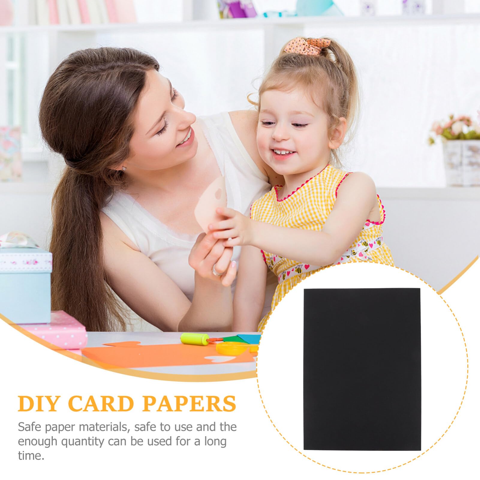 Papier Cartonné Noir A4 100 Pièces pour Loisirs Créatifs et Dessin