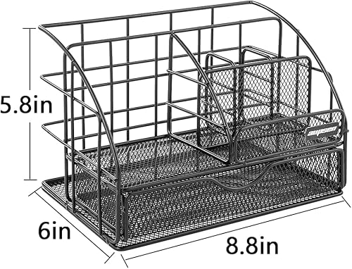 Miniatura 7 de AUPSEN Organizadores de escritorio y accesorios organizador de escritorio mejorado para oficina escuela o hogar cuenta con 6 compartimentos  1 cajón