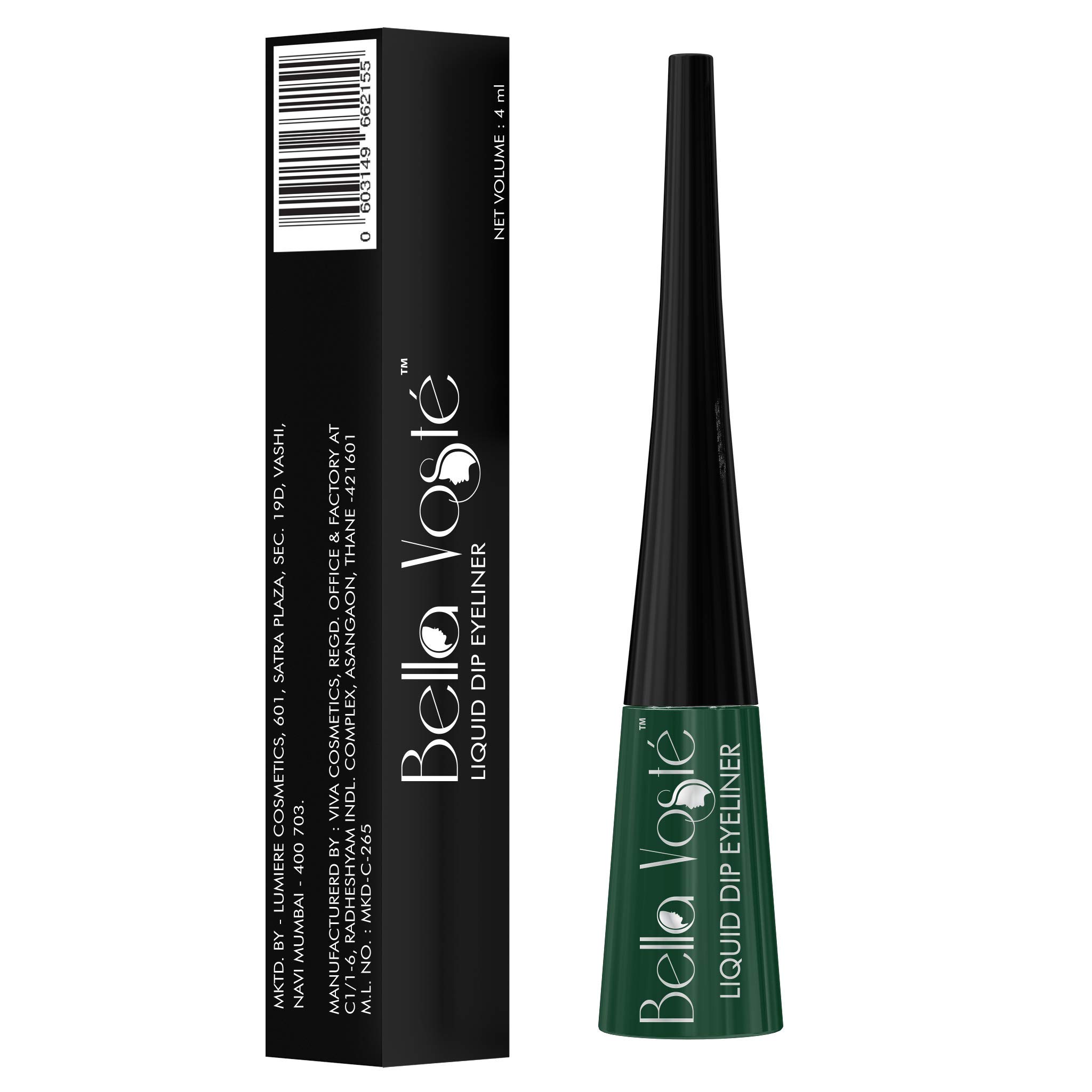 Liquid Eyeliner | 24 Hr Long Stay | Easy to Glide | Water-Proof | Smudge-Proof | No Transfer | Cruelty Free | Made in India |Glazed Green (04)