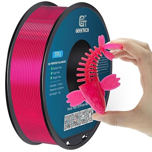 Geeetech - Filamento de TPU 95A de 0.07 pulgadas, consumibles flexibles y suaves para impresora 3D, precisión dimensional +- 0.001 pulgadas, carrete