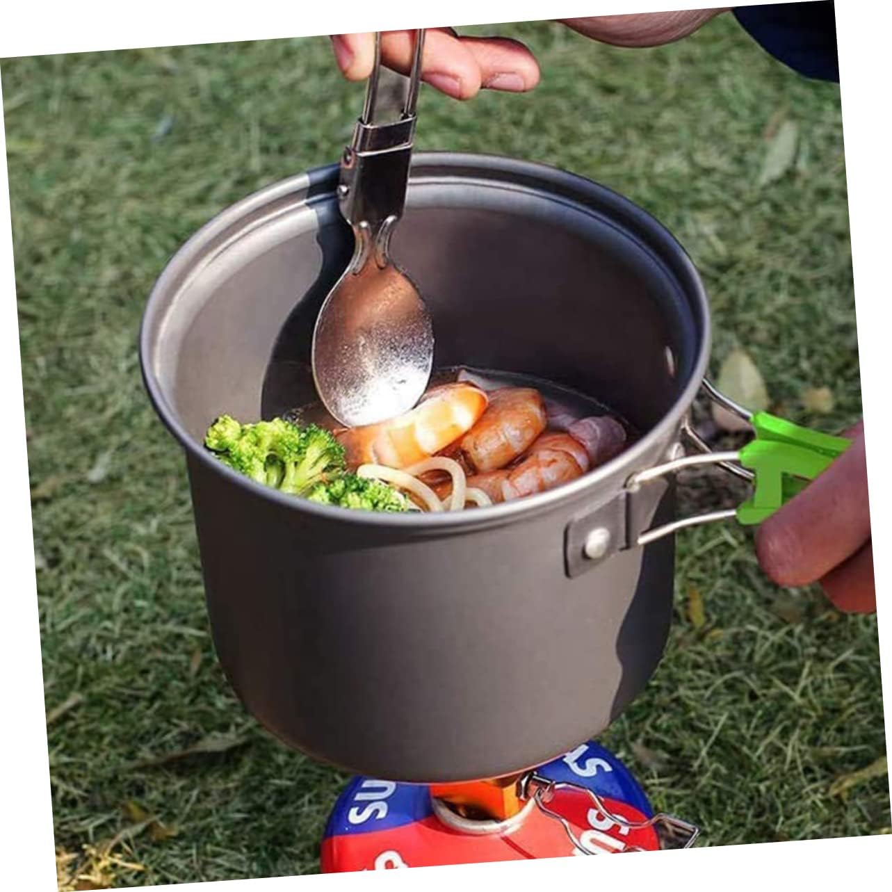 1set Portable Camping Cooking Lightweight and Compact Cookware for Outdoor Cooking Hiking and Backpacking Camping Gear