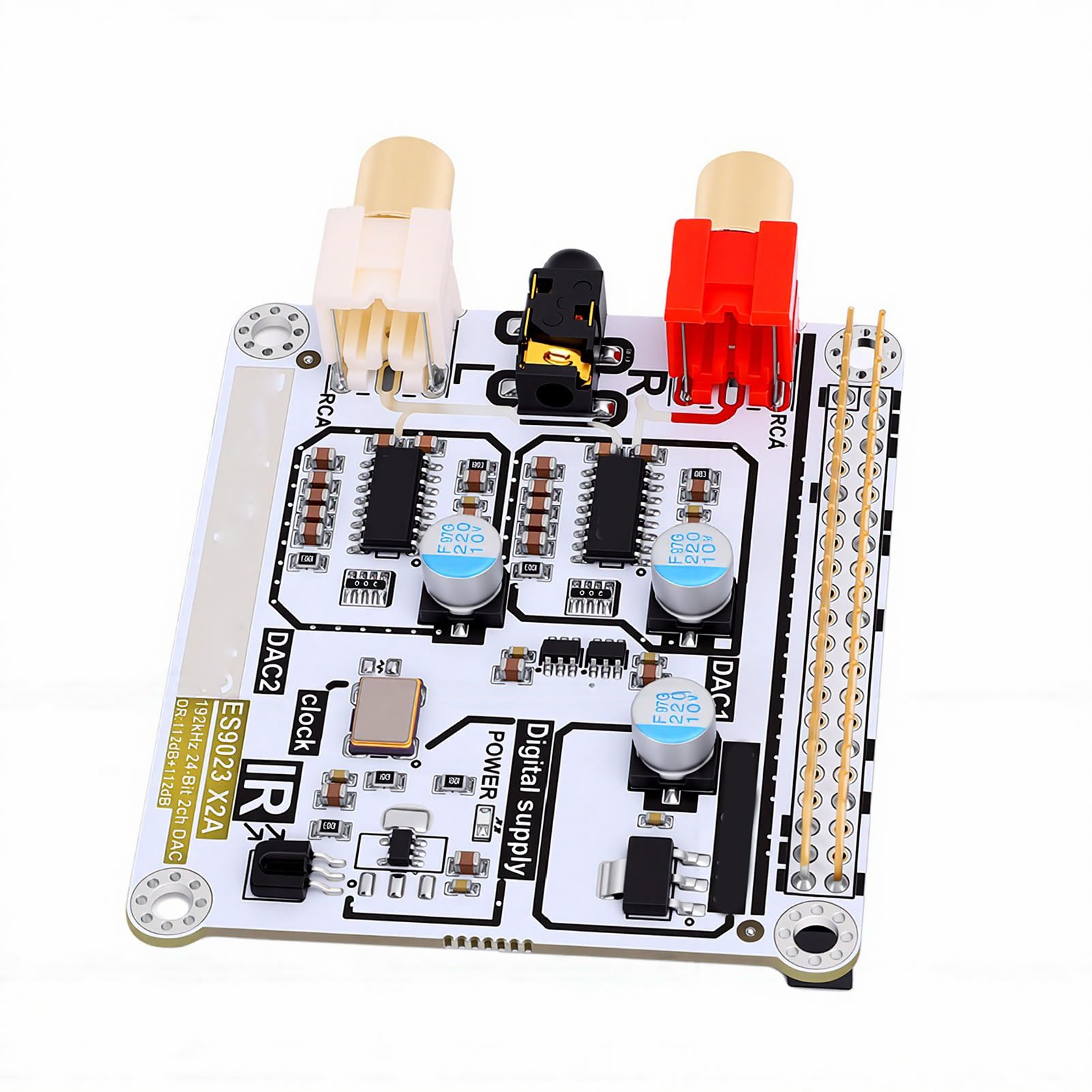 HiFi Cyfrowy na Analogowy HAT dla RasPi 4B, Podwójne Dekodowanie