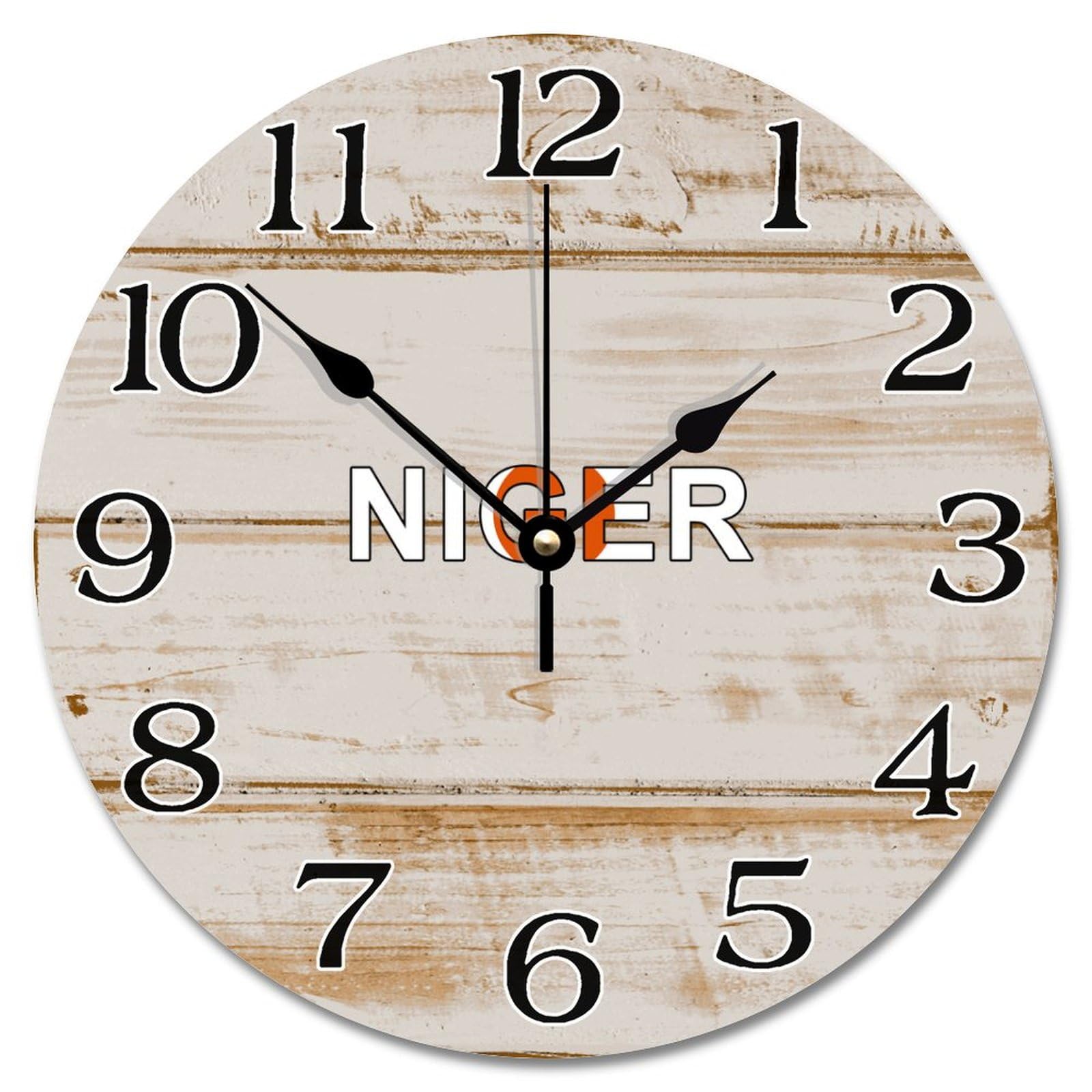 Horloge murale Niger silencieuse pour salon et bureau au style rétro
