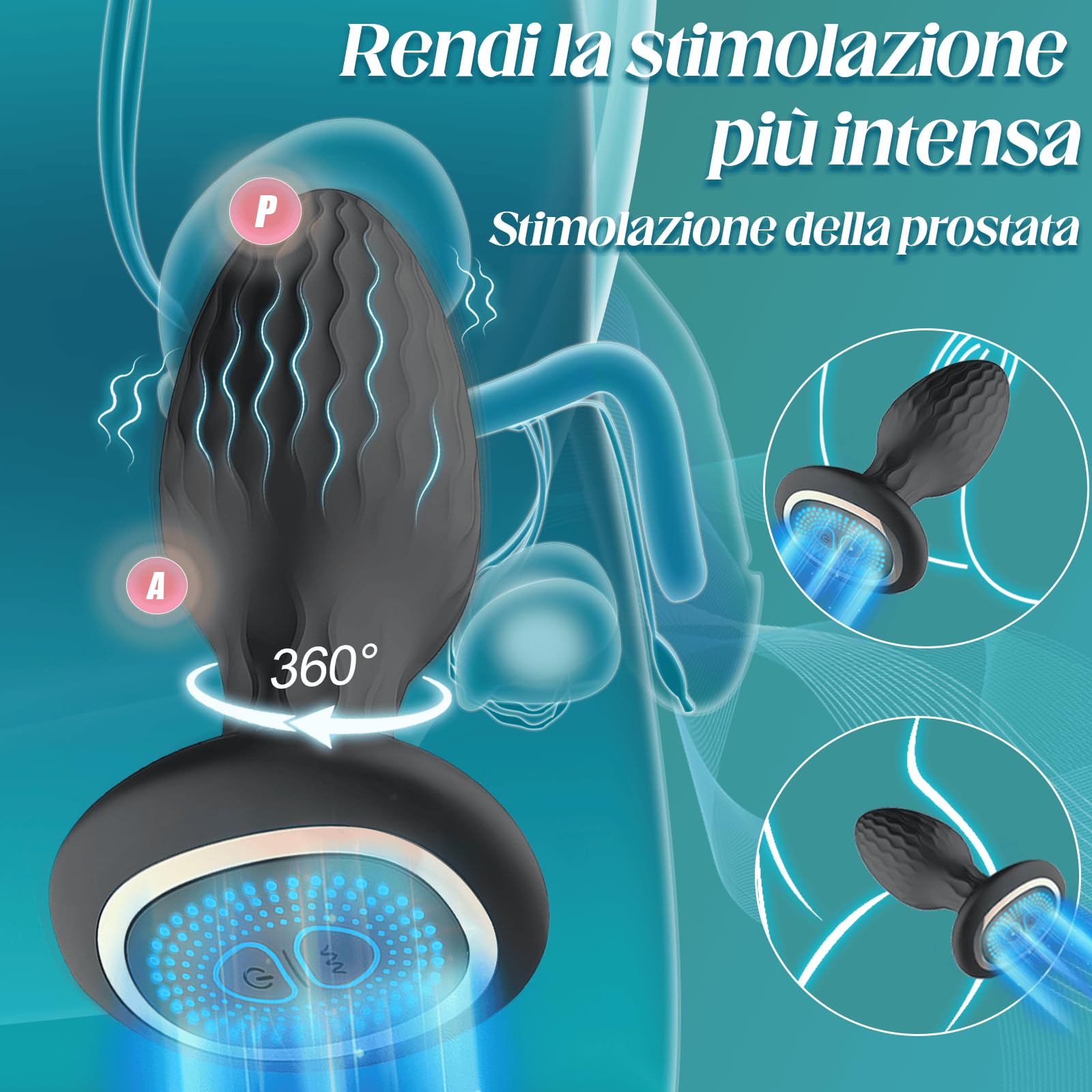 Vibratore Anale, Stimolatore Prostata, Vibratoreper Uomo Professionale Plug Analesex Toy Dilatatore Ano per Uomo Vibratoreper Donna Analesex Toy Telecomando Sex Toys Sessuali per Uomini