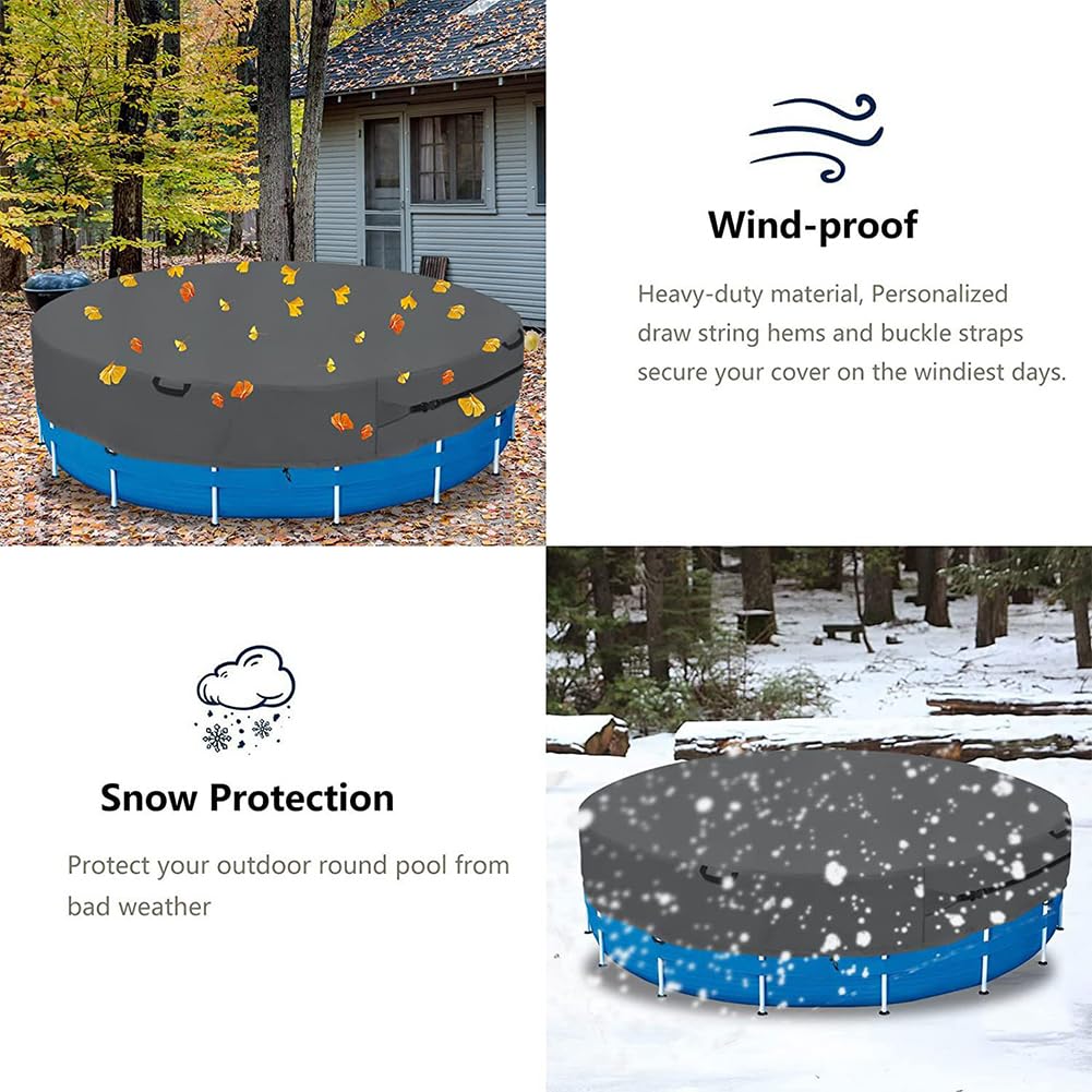 Bache Spa Gonflable Ronde, Couverture Piscine Hivernage Hors Sol, Salon de Jardin Imperméable 215x70cm Black