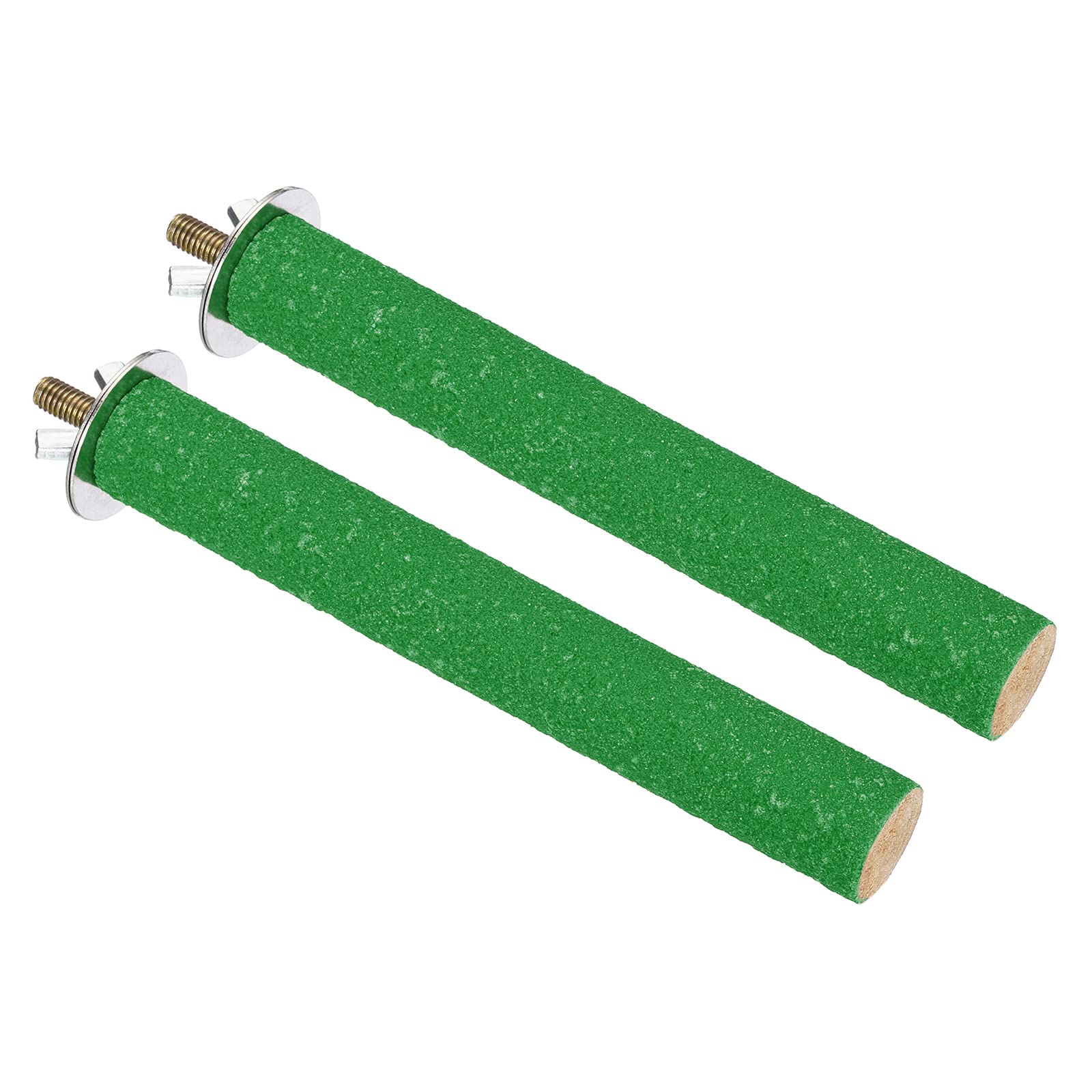 PATIKIL 0.8x5.5 Pájaro Pata Molido Palo, 2 Paquete Pájaro Madera Percha Soporte Jaula Accesorio para Pequeño Pájaro Loro Agapornis Periquito Cacatúa, Verde