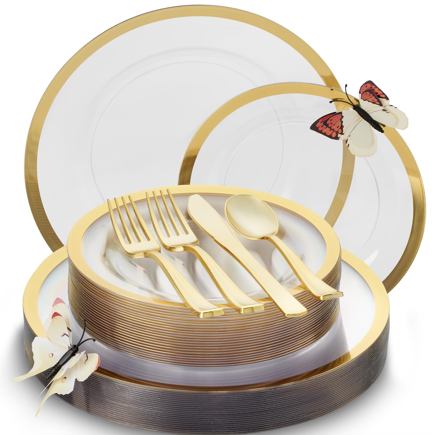 Heavyweight Disposable Plates & Cutlery Set - 150 PCS -8