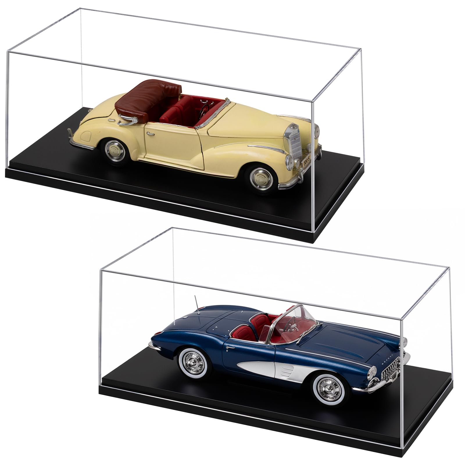 Photo 1 of 1:18 No Assembly Diecast Display Case with Plastic Base - Acrylic Model Car Display Boxes - Dustproof Showcase for Collectibles Memorabilia (2, 1:18)